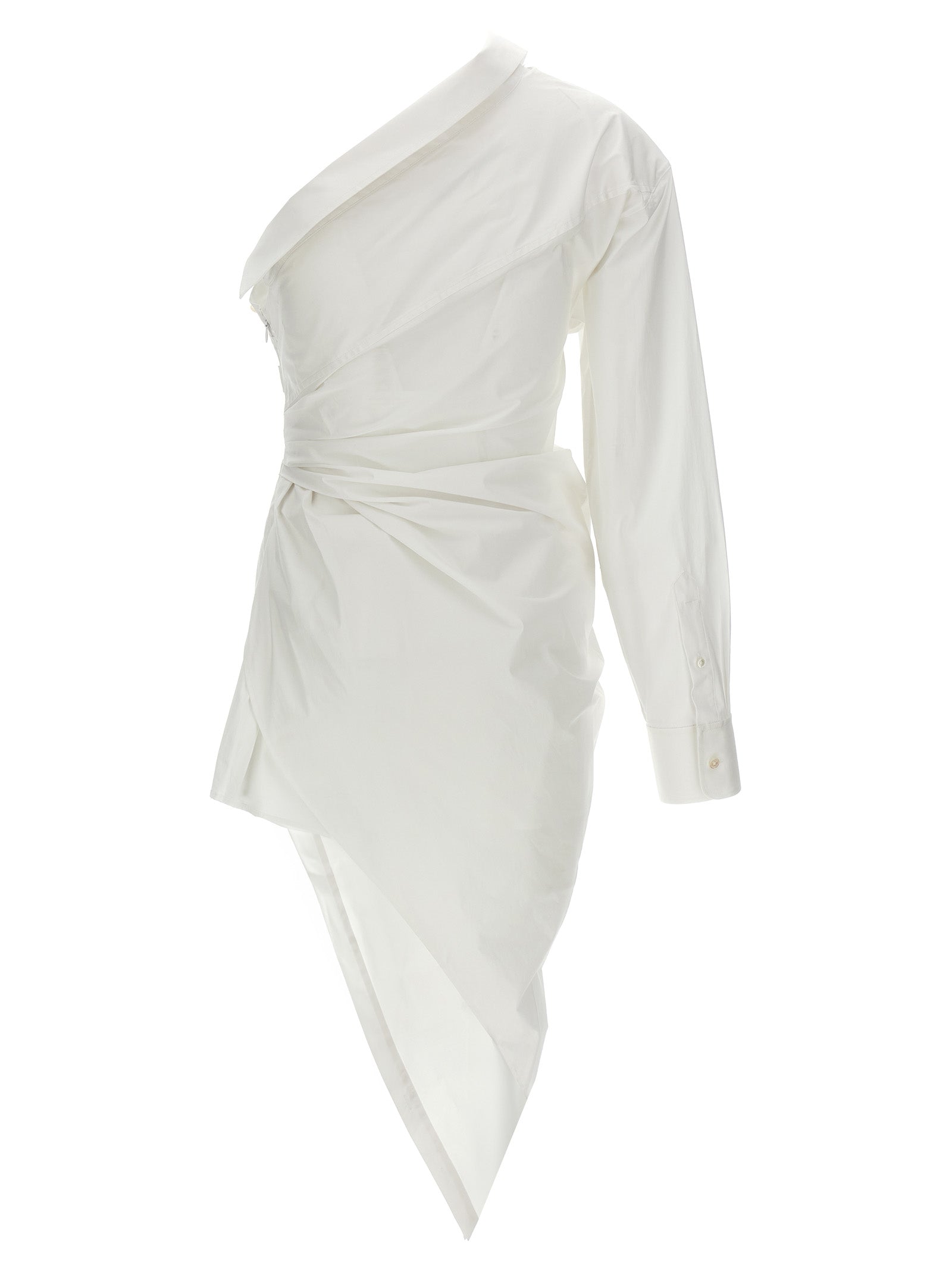 Alexander Wang White Cotton Short Dress, Designer Couture Elegance