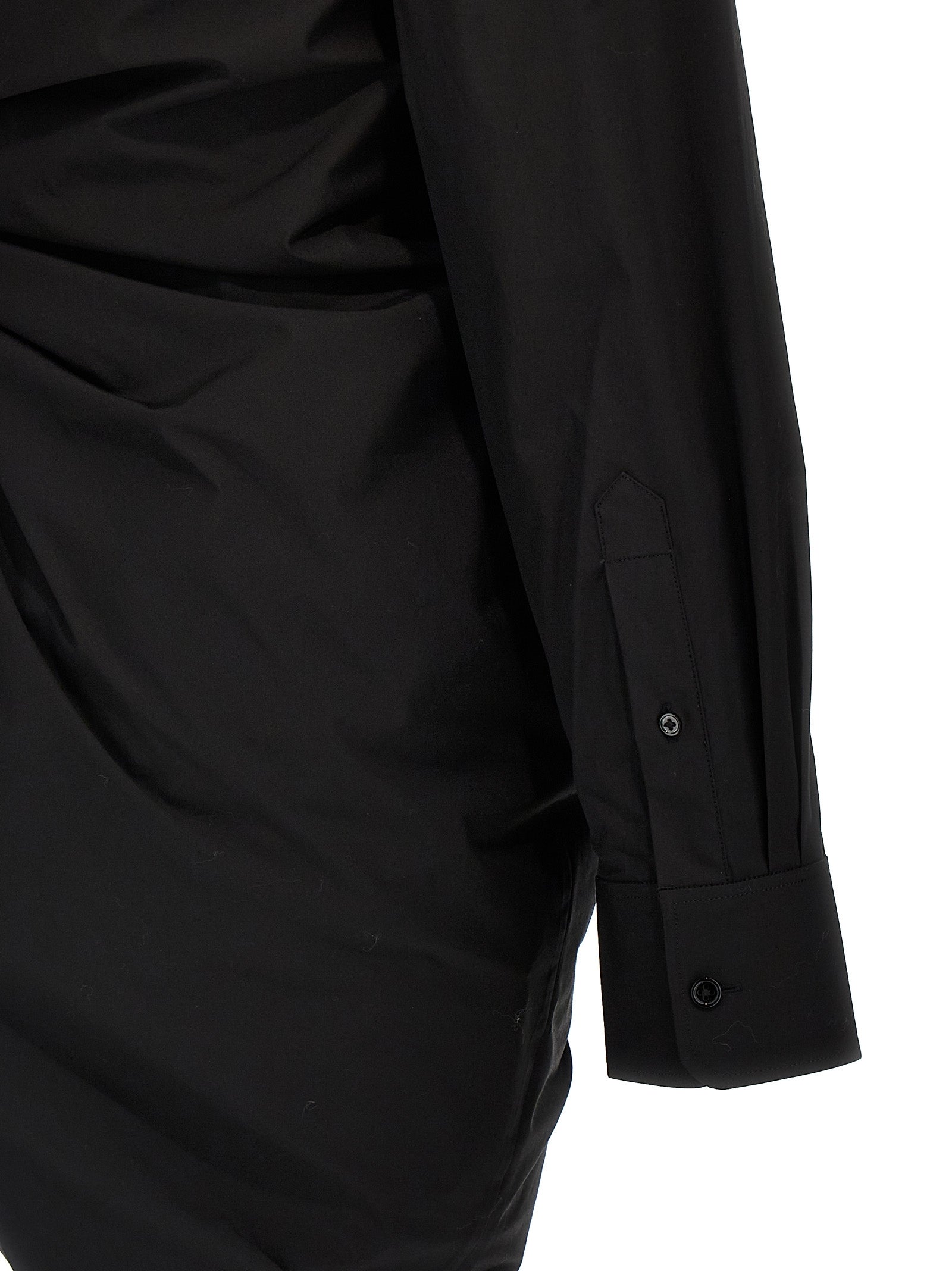 Alexander Wang Black Cotton Short Dress, Designer Couture Elegance
