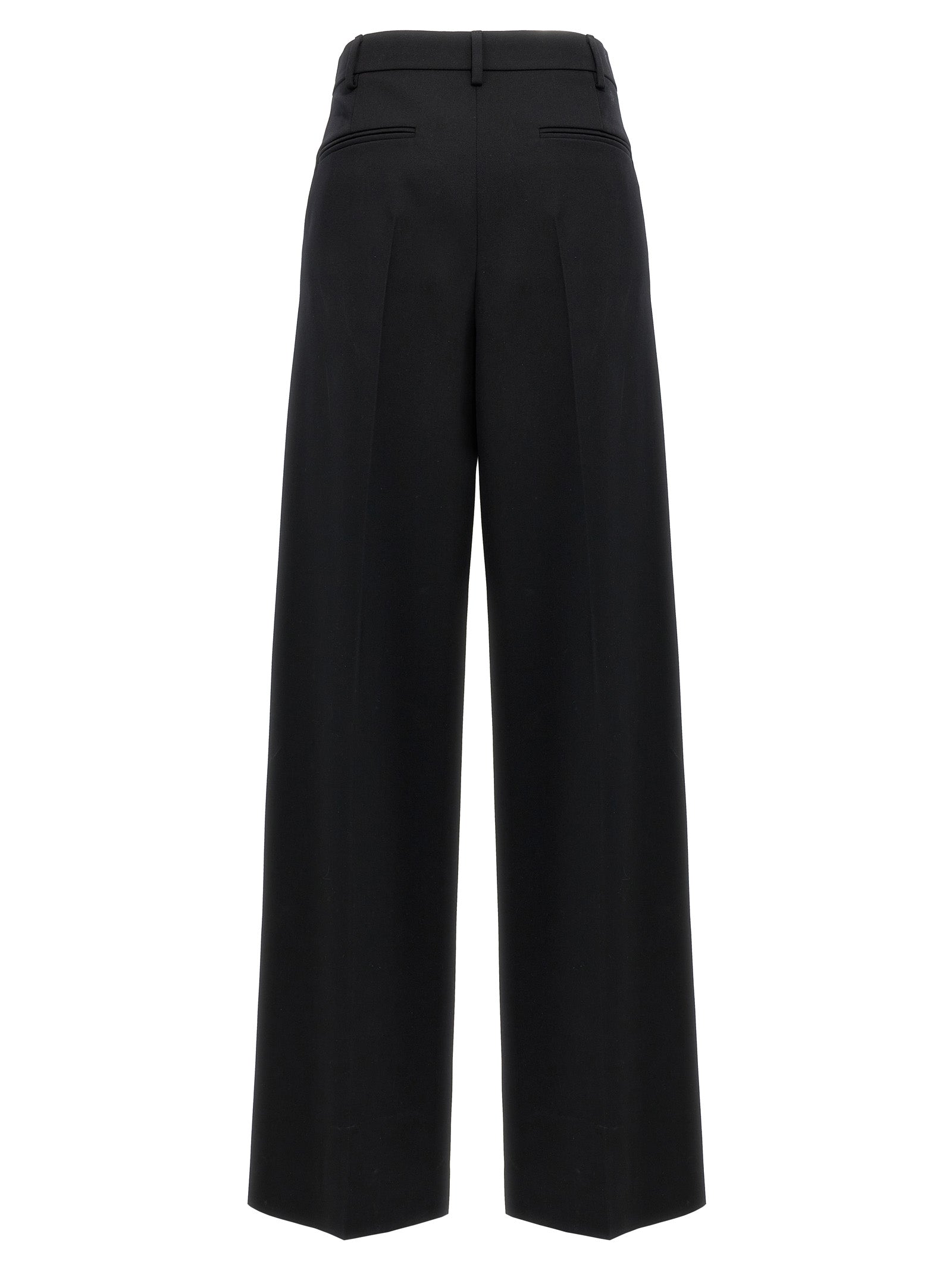 Valentino Garavani Black Virgin Wool Dress Pants, Timeless Couture