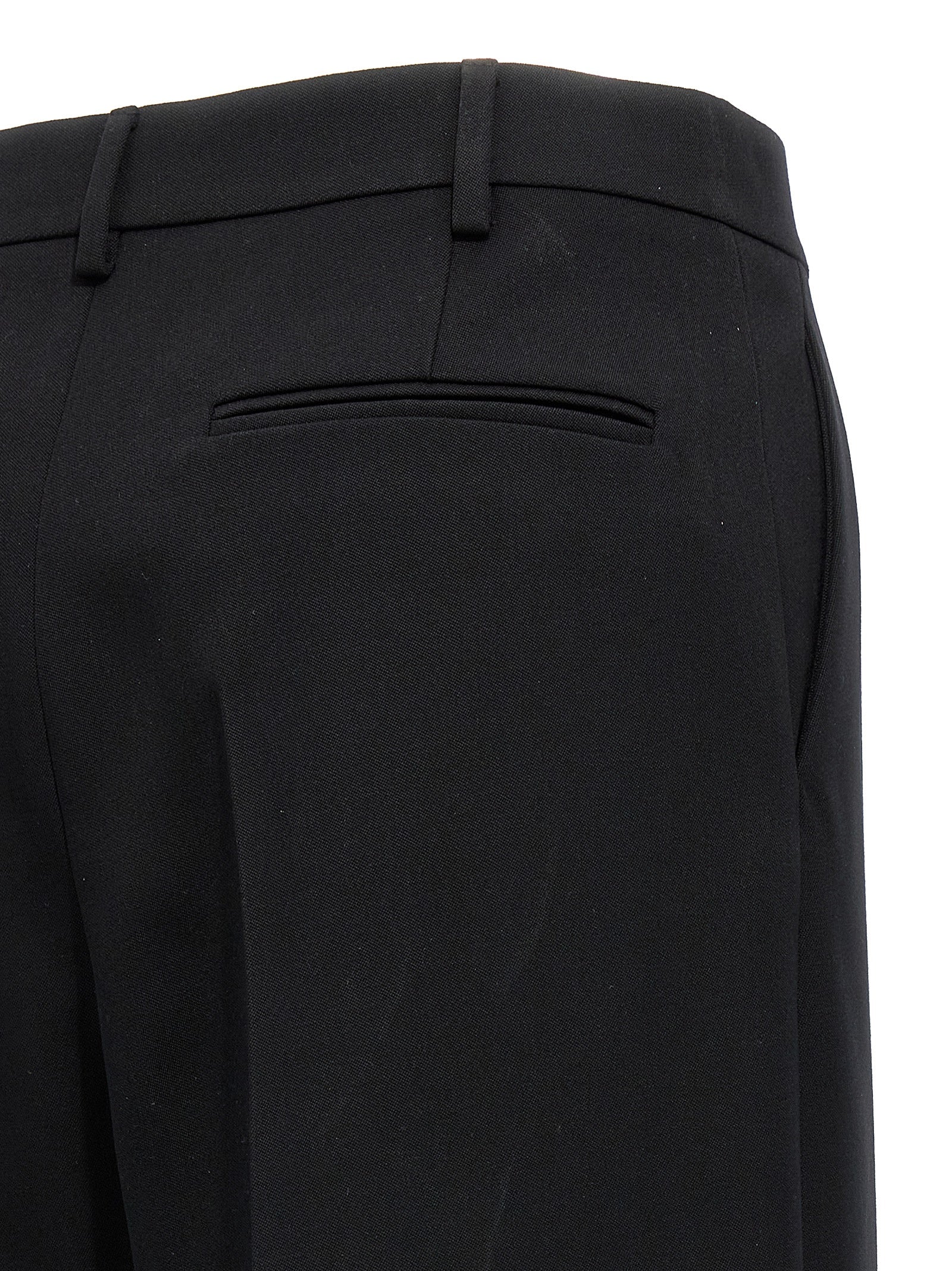 Valentino Garavani Black Virgin Wool Dress Pants, Timeless Couture