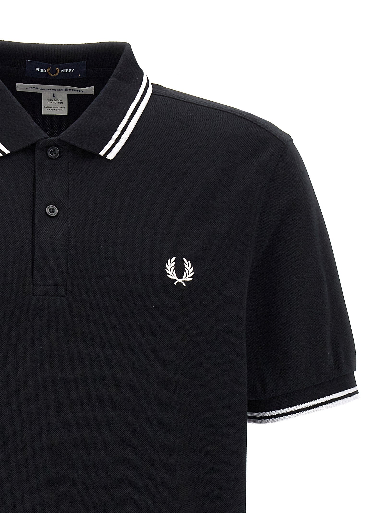 Comme Des Garçons Bicolor Cotton Polo Shirt - Designer Couture