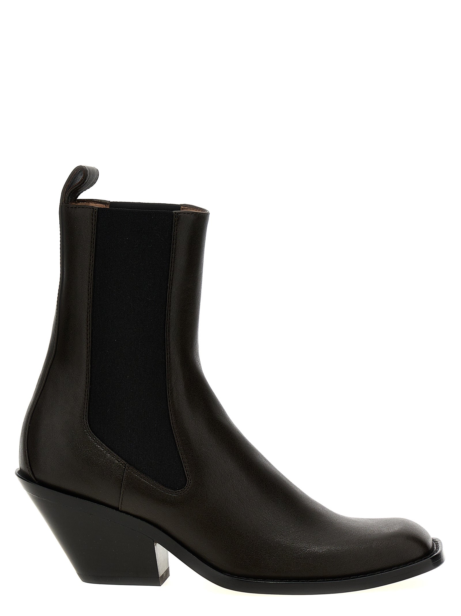 Step into refined elegance with Khaite's Brown Calfskin Chelsea Boots, where artisanal craftsmanship meets luxurious design for the discerning fashionista.