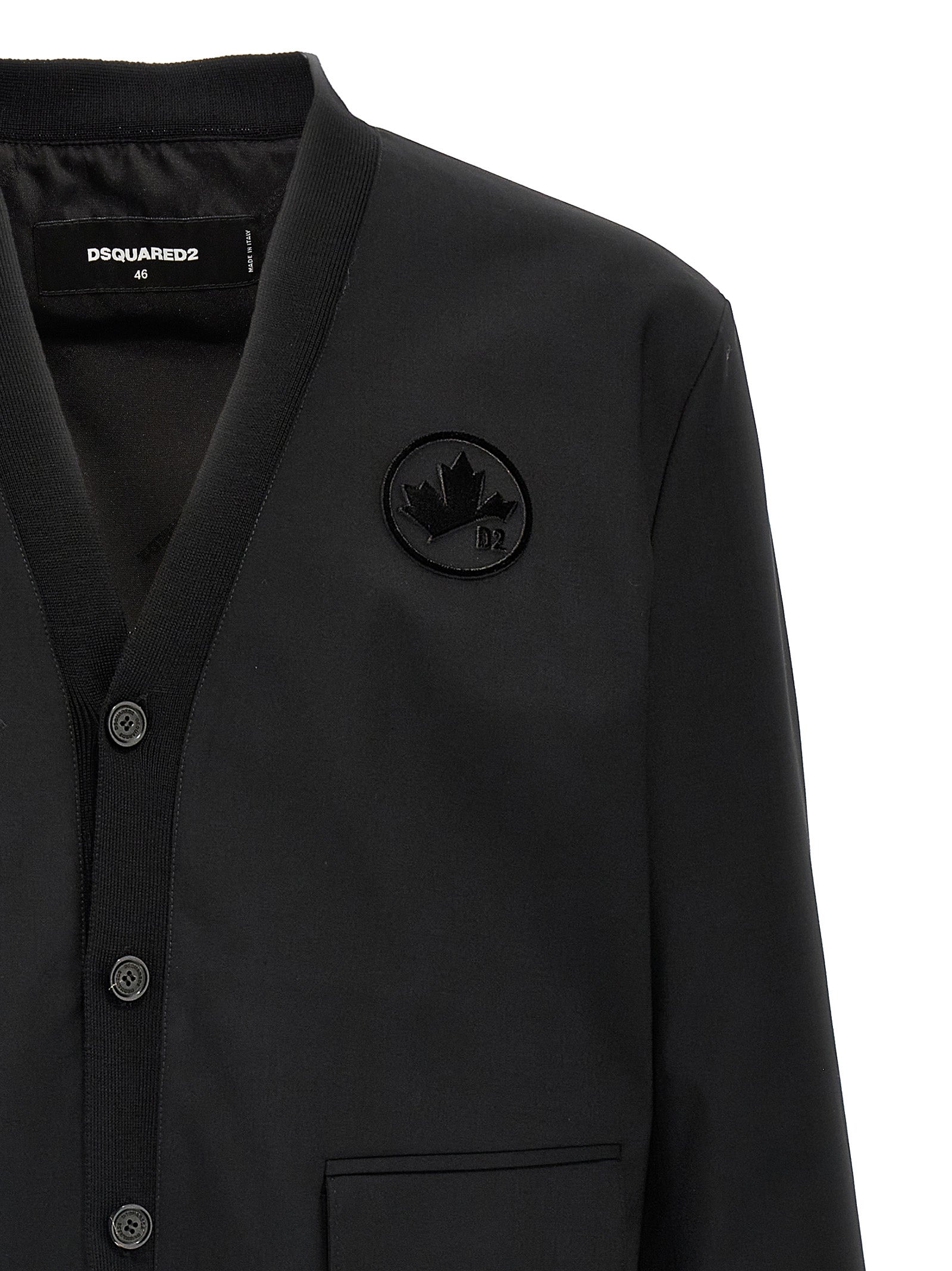 Dsquared² Black Wool Cardigan