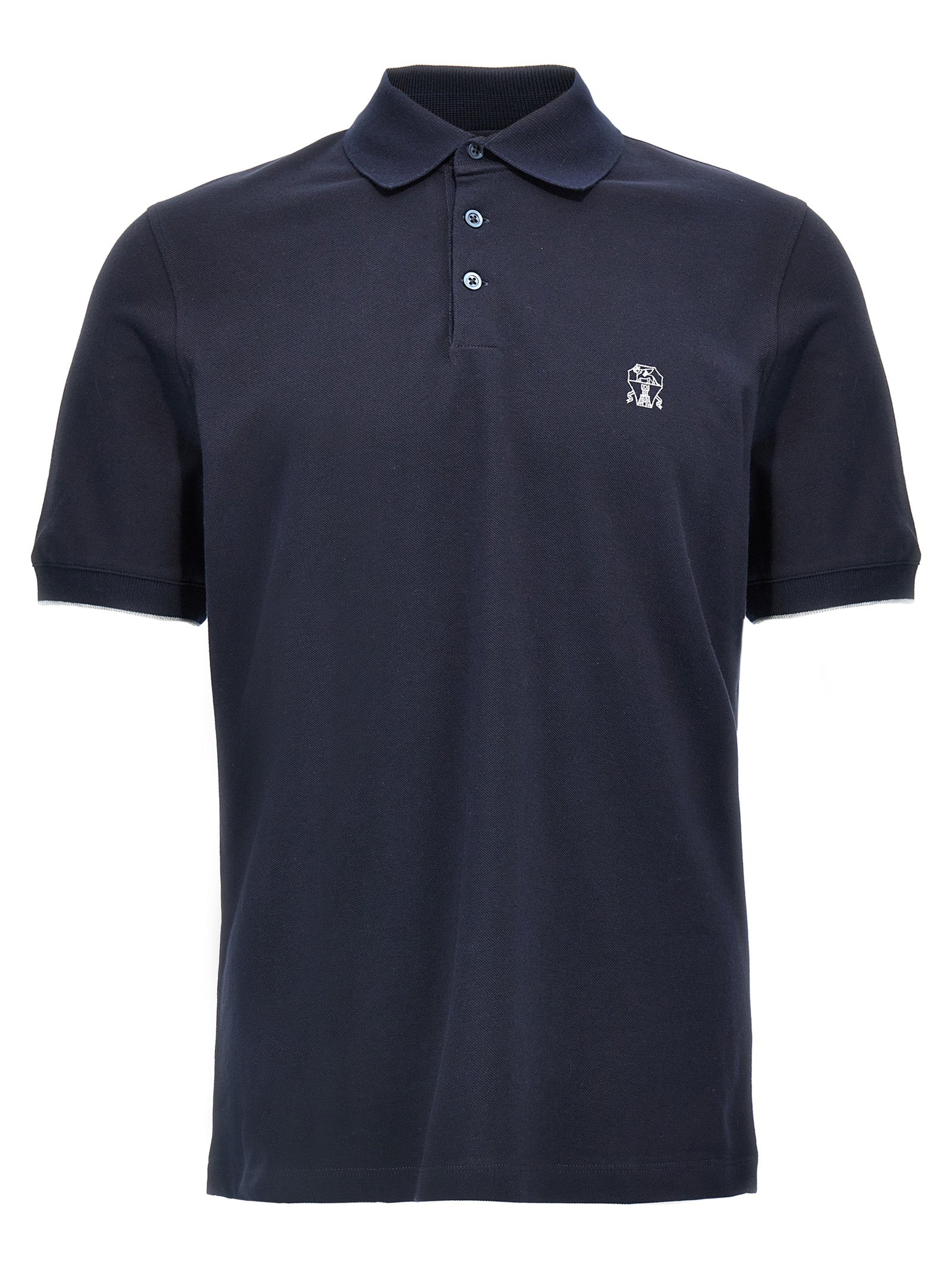 Brunello Cucinelli Blue Cotton Polo Shirt | Artisanal Luxury Wear