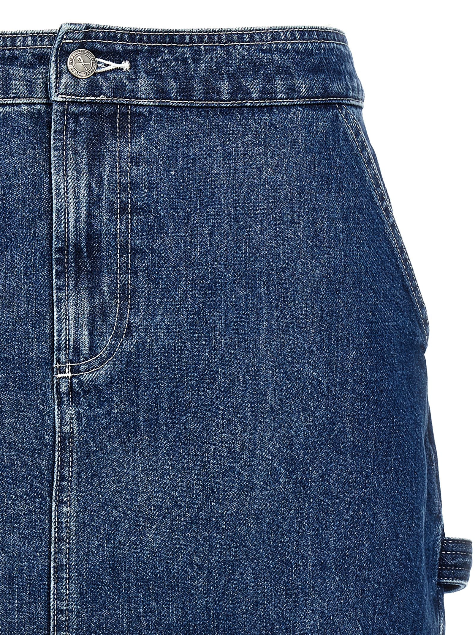 A.P.C. Blue Cotton Long Skirt