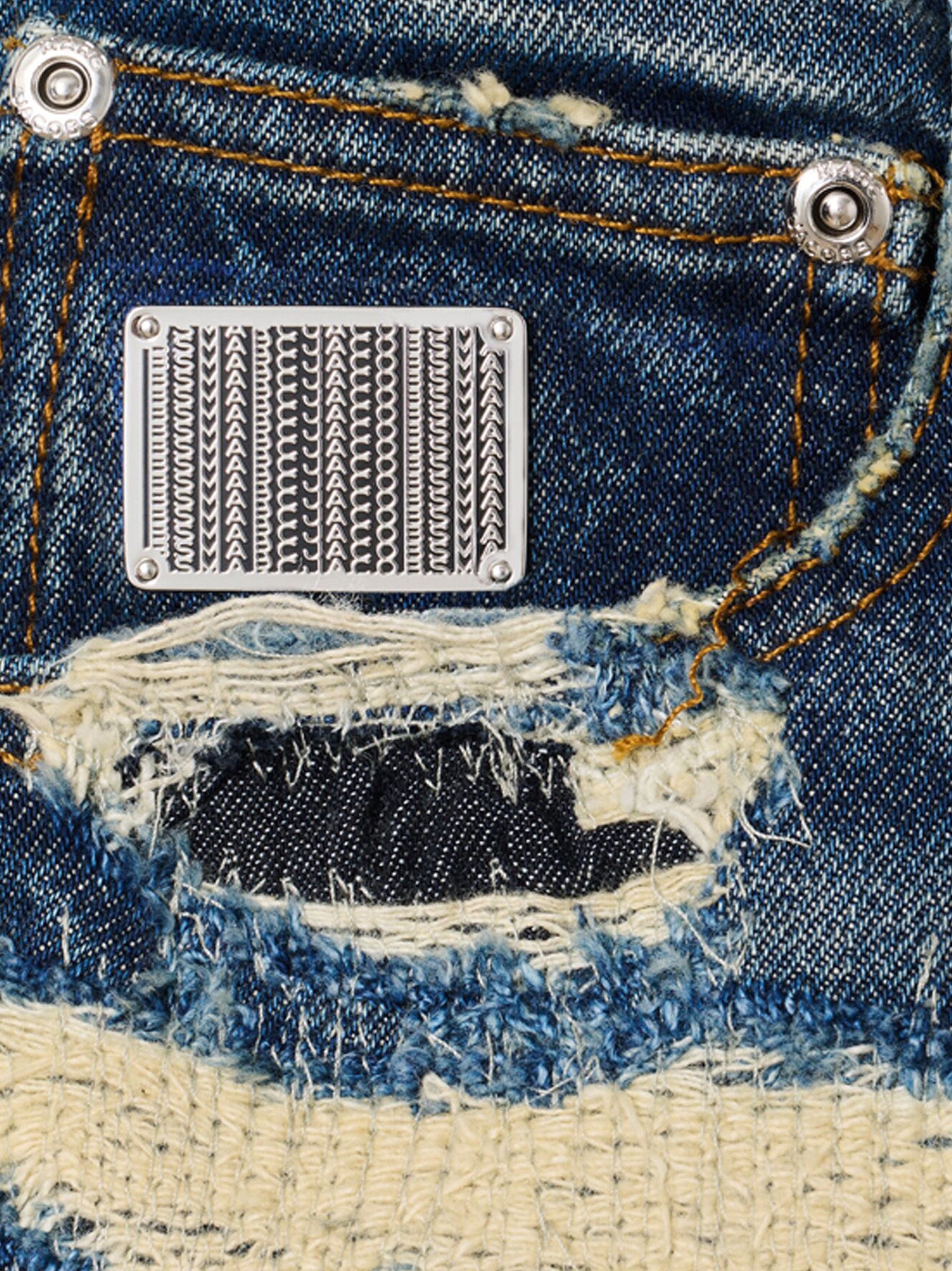 Elevate your style with Marc Jacobs Blue Cotton Straight-Leg Jeans, featuring artisanal craftsmanship and an edgy design that embodies luxury and sophistication.