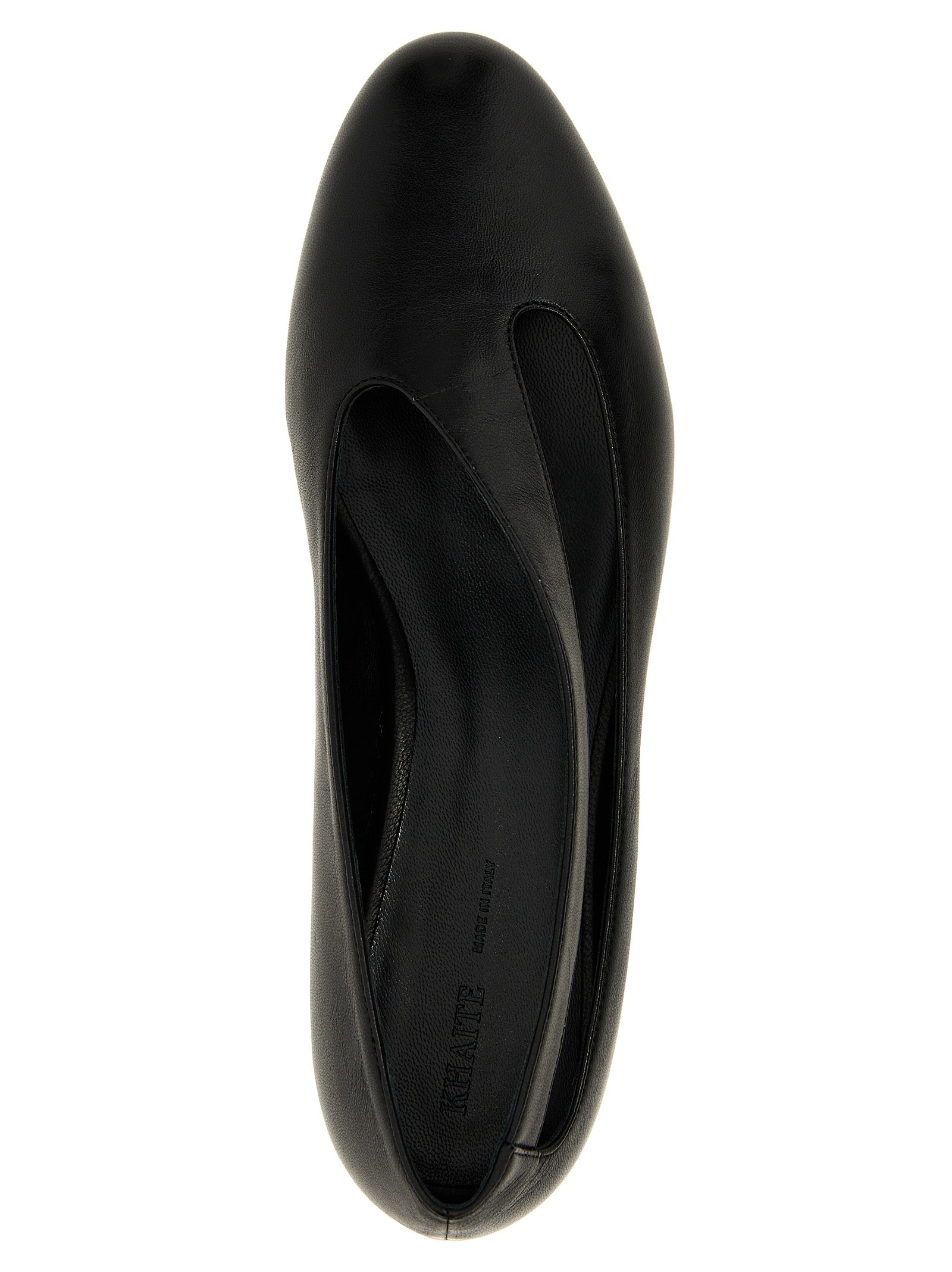 Indulge in the Khaite Black Lamb Leather Ballet Flats, where artisanal craftsmanship meets modern elegance, perfect for the discerning fashion aficionado.