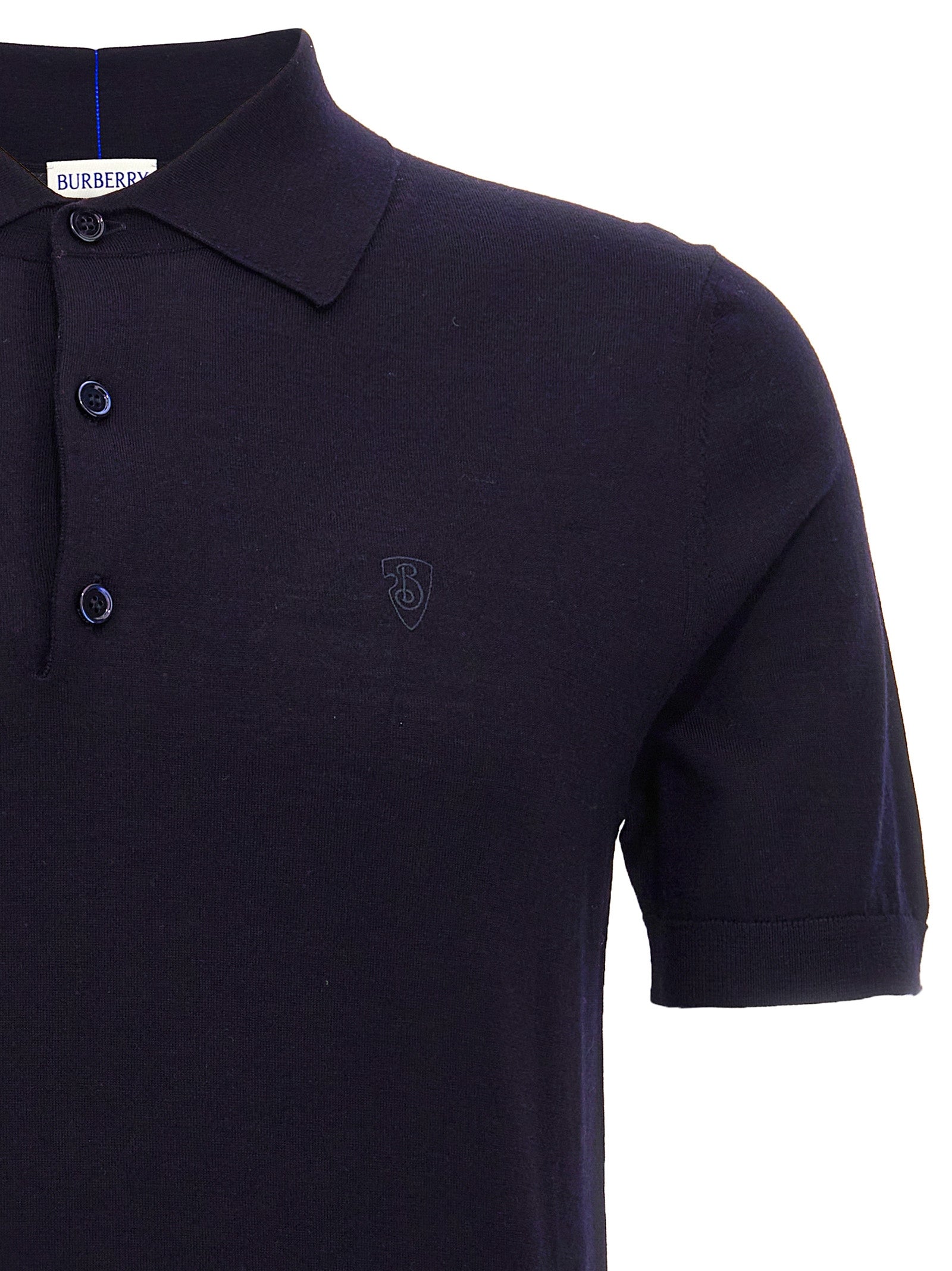 Burberry Blue Wool Polo Shirt | Artisanal Luxury Elegance