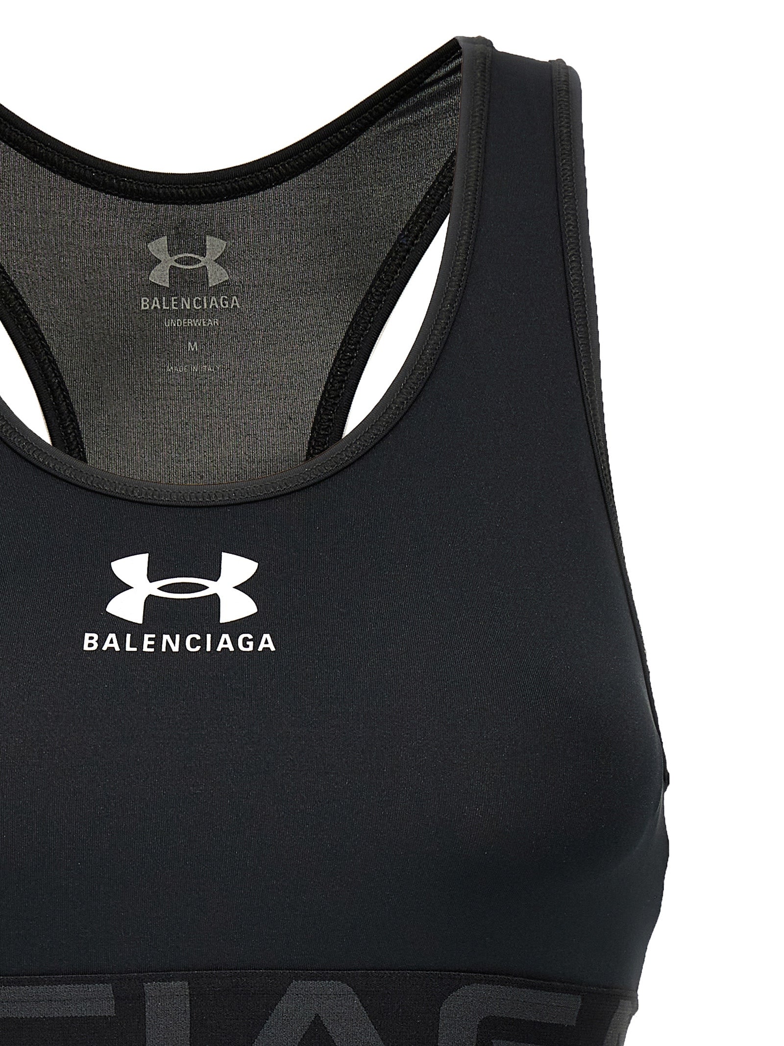 Balenciaga Black Polyester Sport Bra - Designer Luxe Essential