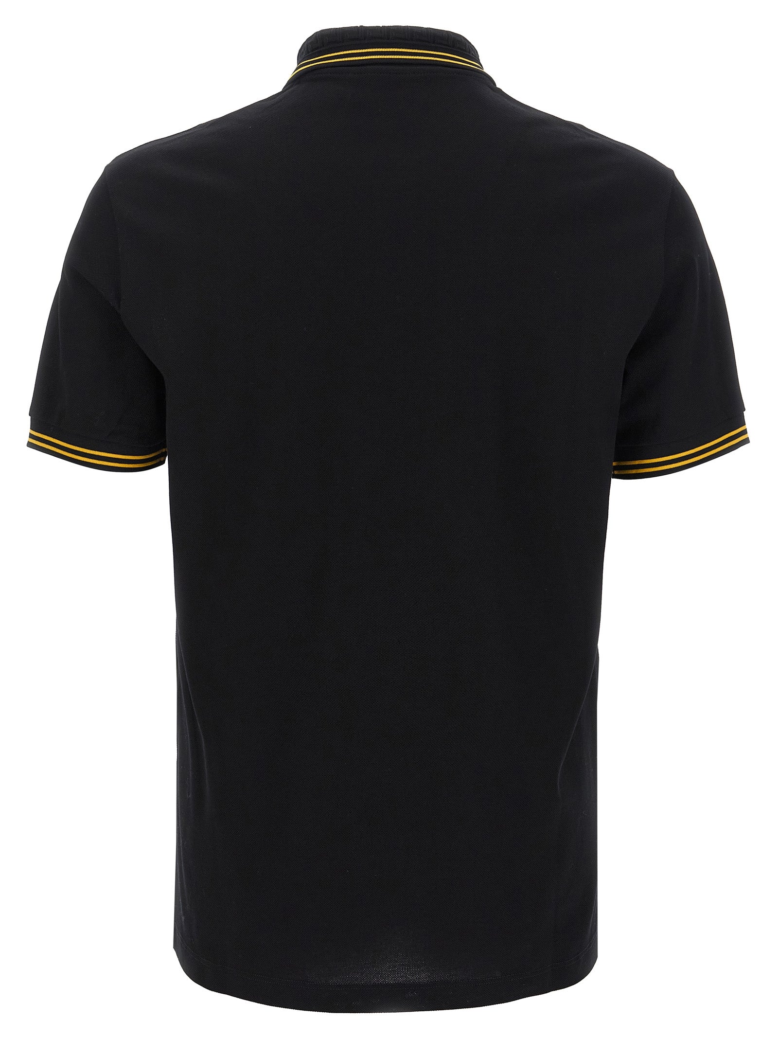 Elevate your style with the Versace Black Cotton Polo Shirt, a masterpiece of luxury crafted from premium cotton, embodying sophistication and timeless elegance.