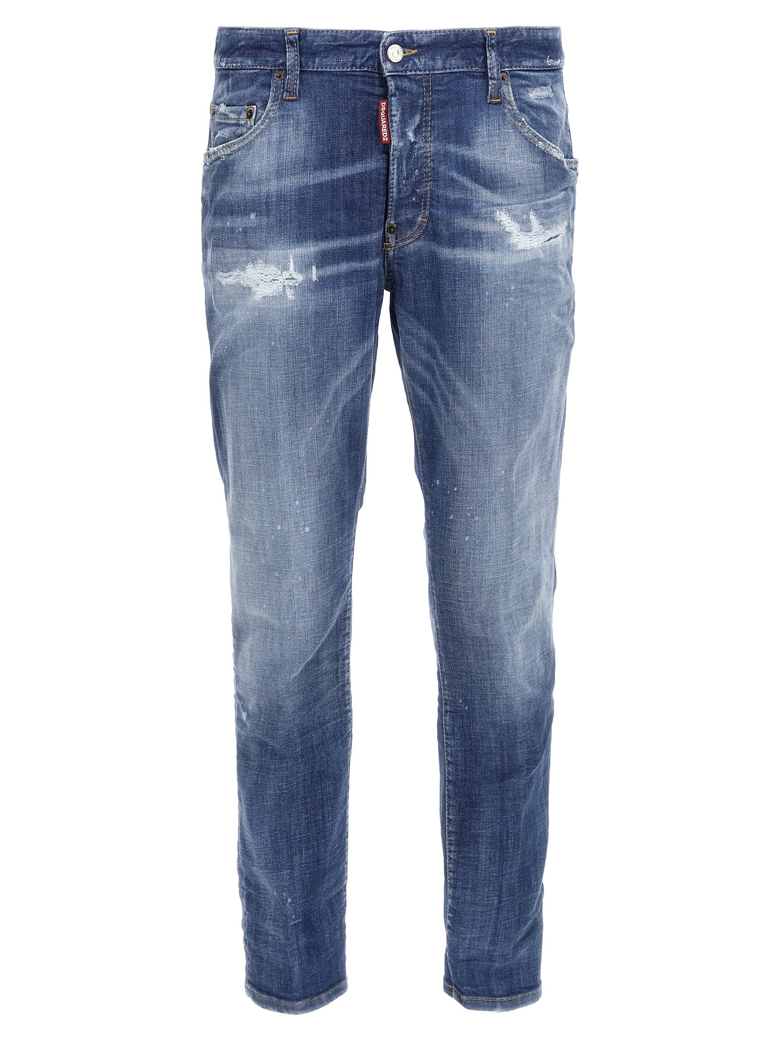Dsquared² Blue Cotton Straight-Leg Jeans - Designer Luxe Denim