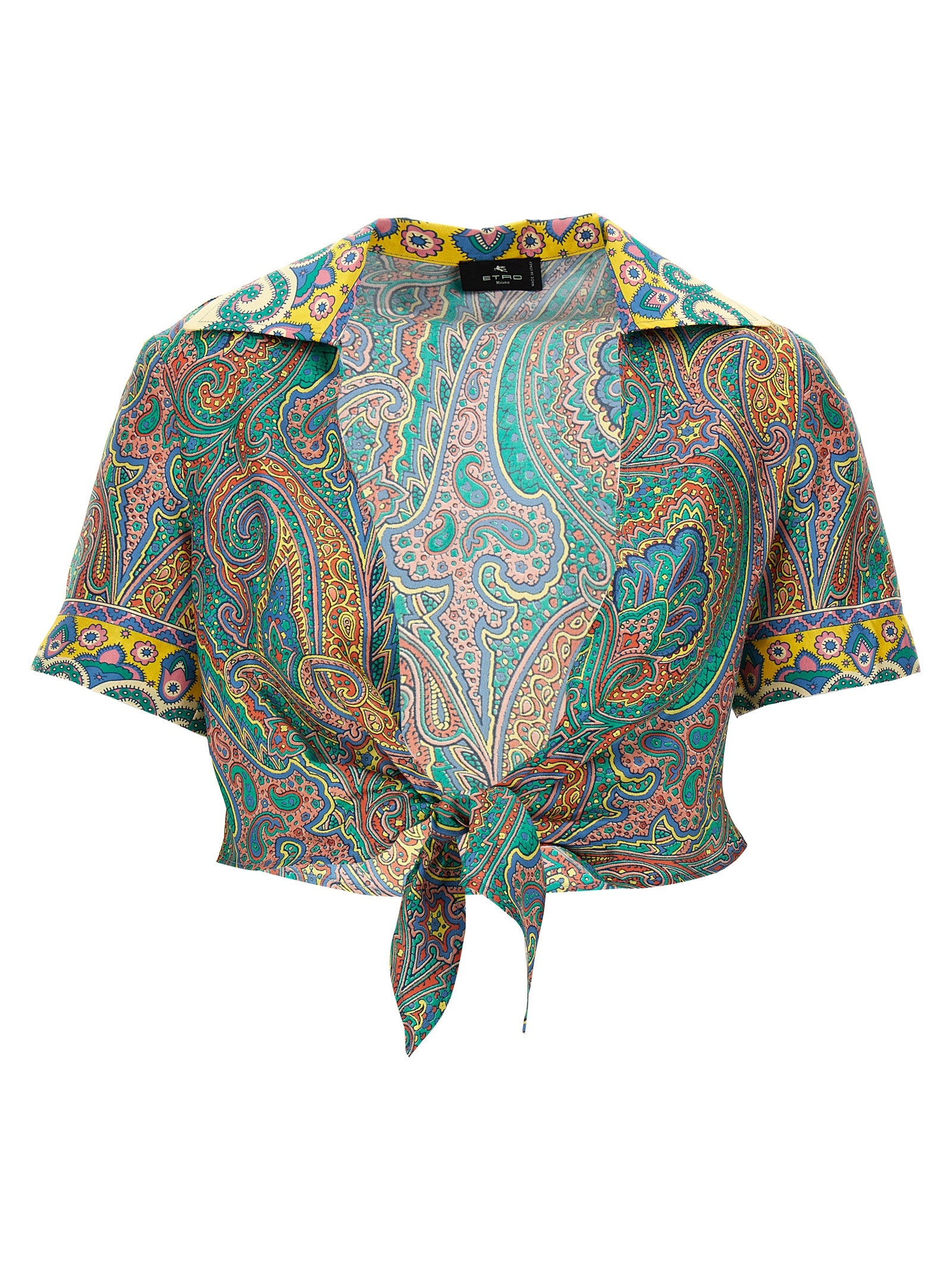 Elevate your style with the ETRO Multicolor Silk Pattern Shirt, a luxurious silk masterpiece showcasing vibrant paisley artistry, perfect for any sophisticated occasion.