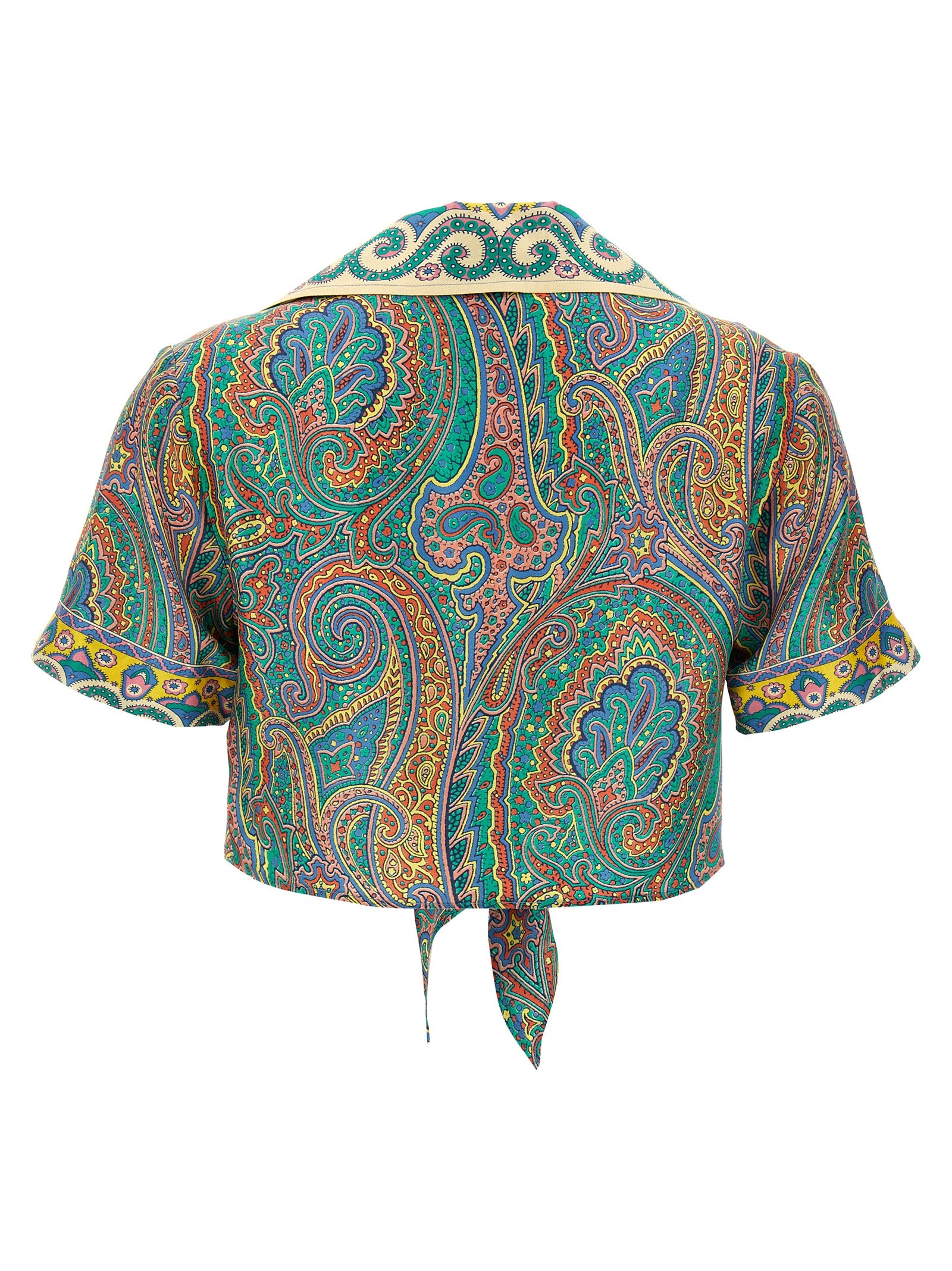 Elevate your wardrobe with the ETRO Multicolor Silk Pattern Shirt, a luxurious silk masterpiece that embodies artistry and sophistication for discerning connoisseurs.