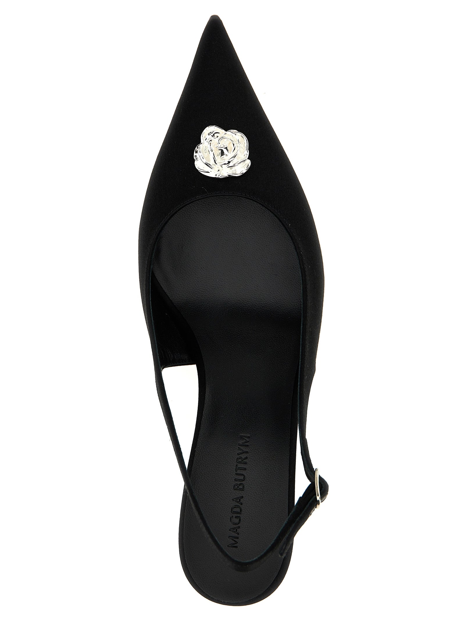 Step into unparalleled elegance with Magda Butrym's Black Silk Mid Heel Pumps, where exquisite craftsmanship and bold sophistication redefine luxury footwear.