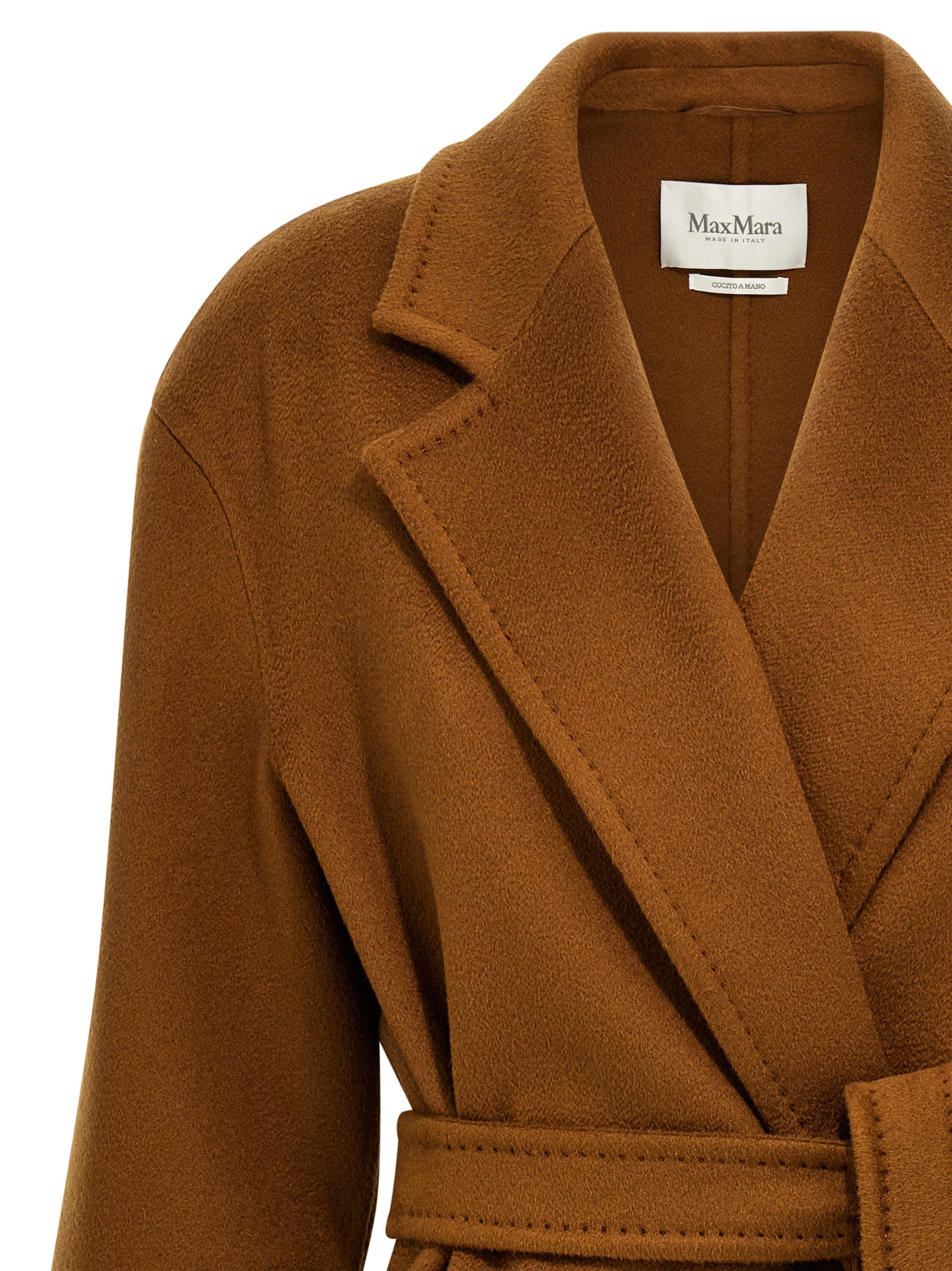 Experience the epitome of luxury with the Max Mara Brown Cashmere Coat, crafted from 100% goat cashmere, blending timeless elegance with versatile sophistication.