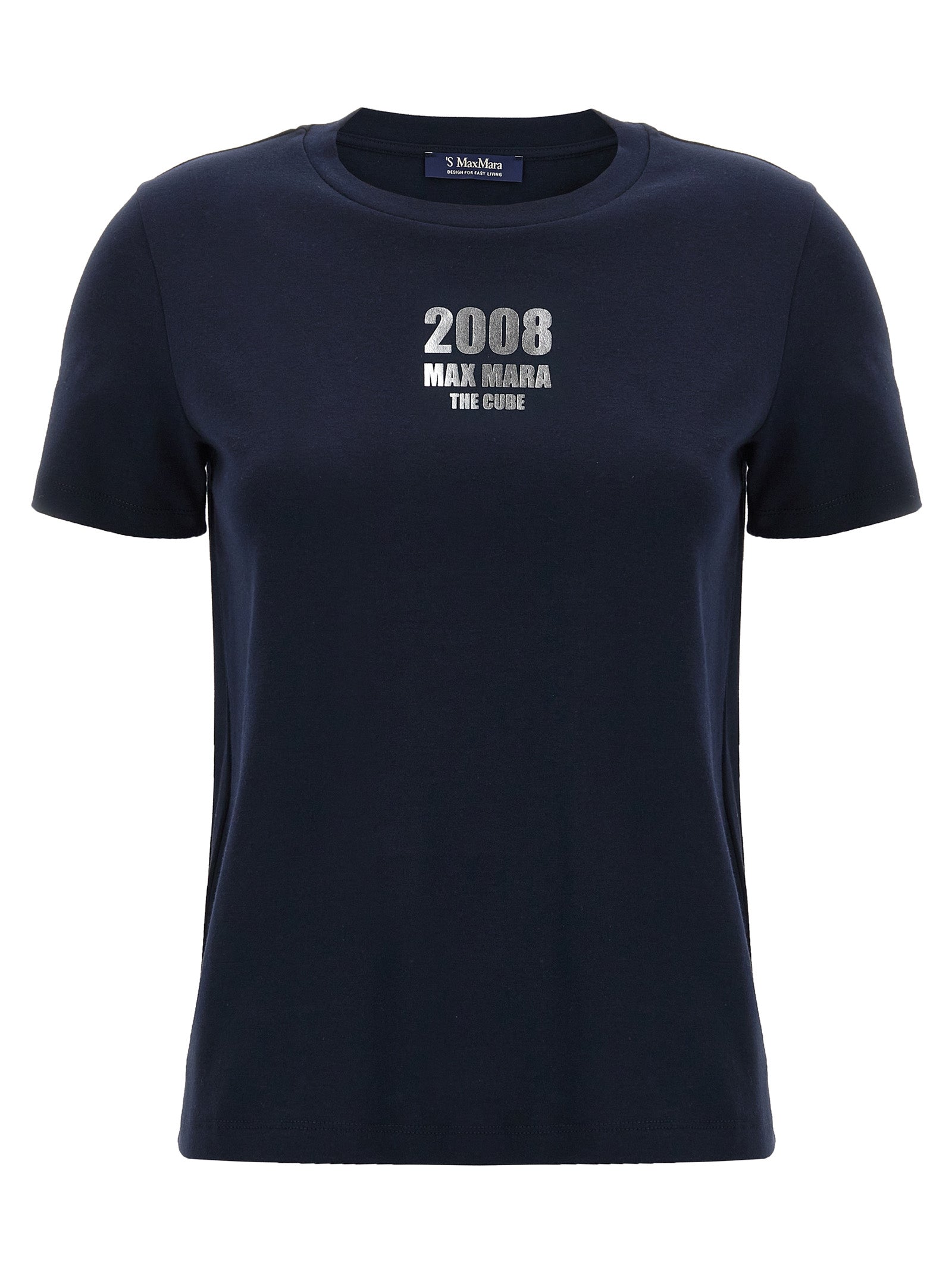 Elevate your style with the MAX MARA 'S' Quieto T-shirt, a luxurious blue cotton essential from 2008, embodying effortless elegance and sophistication.