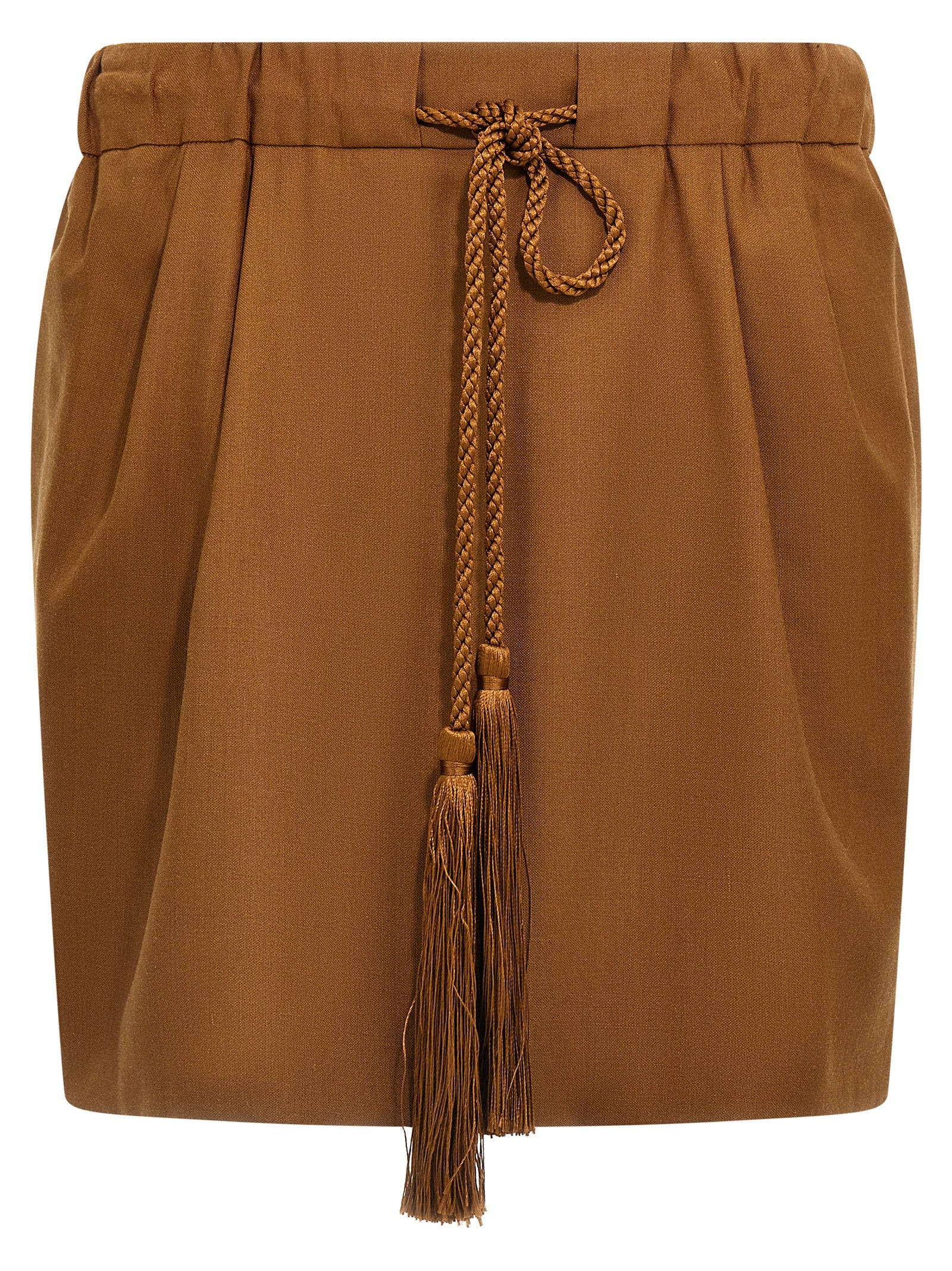 Experience the artistry of the Max Mara Brown Virgin Wool Long Skirt, a luxurious blend of fine materials, perfect for those who appreciate timeless elegance and sophistication.