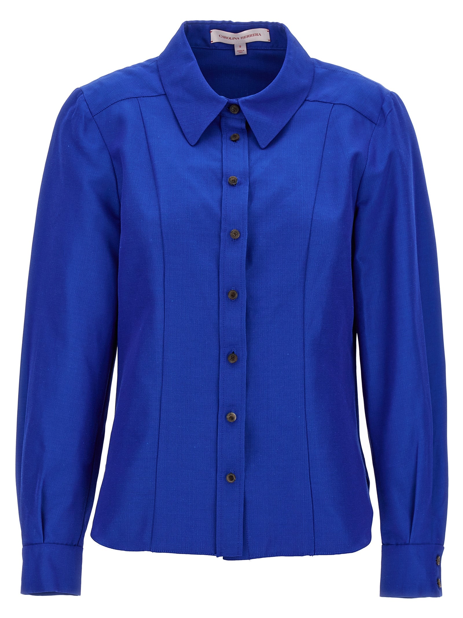 Carolina Herrera Blue Cotton Blouse | Designer Couture Elegance