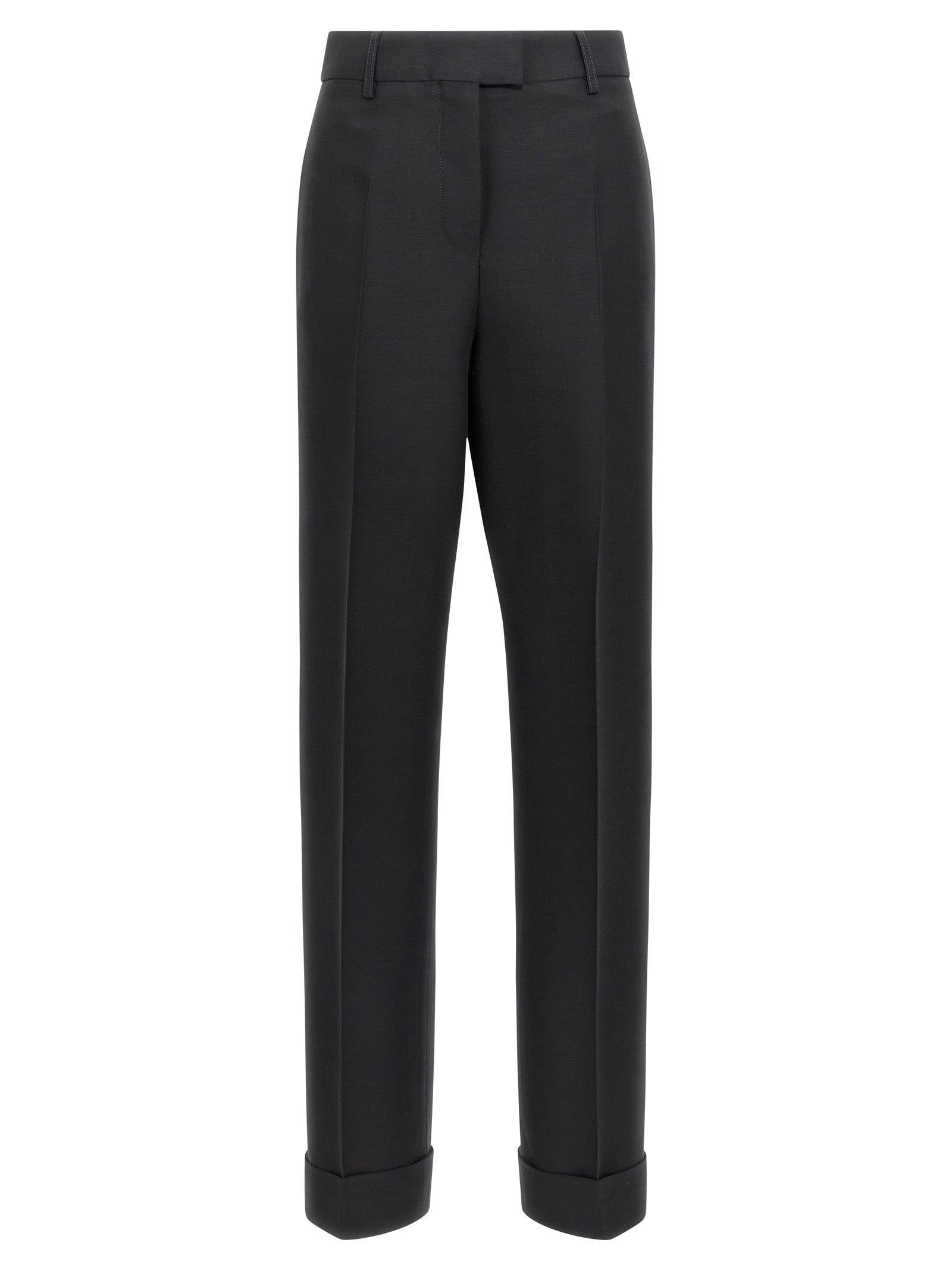Indulge in the exquisite craftsmanship of Ferragamo Black Viscose Dress Pants, where luxurious materials meet timeless elegance, perfect for the discerning individual.