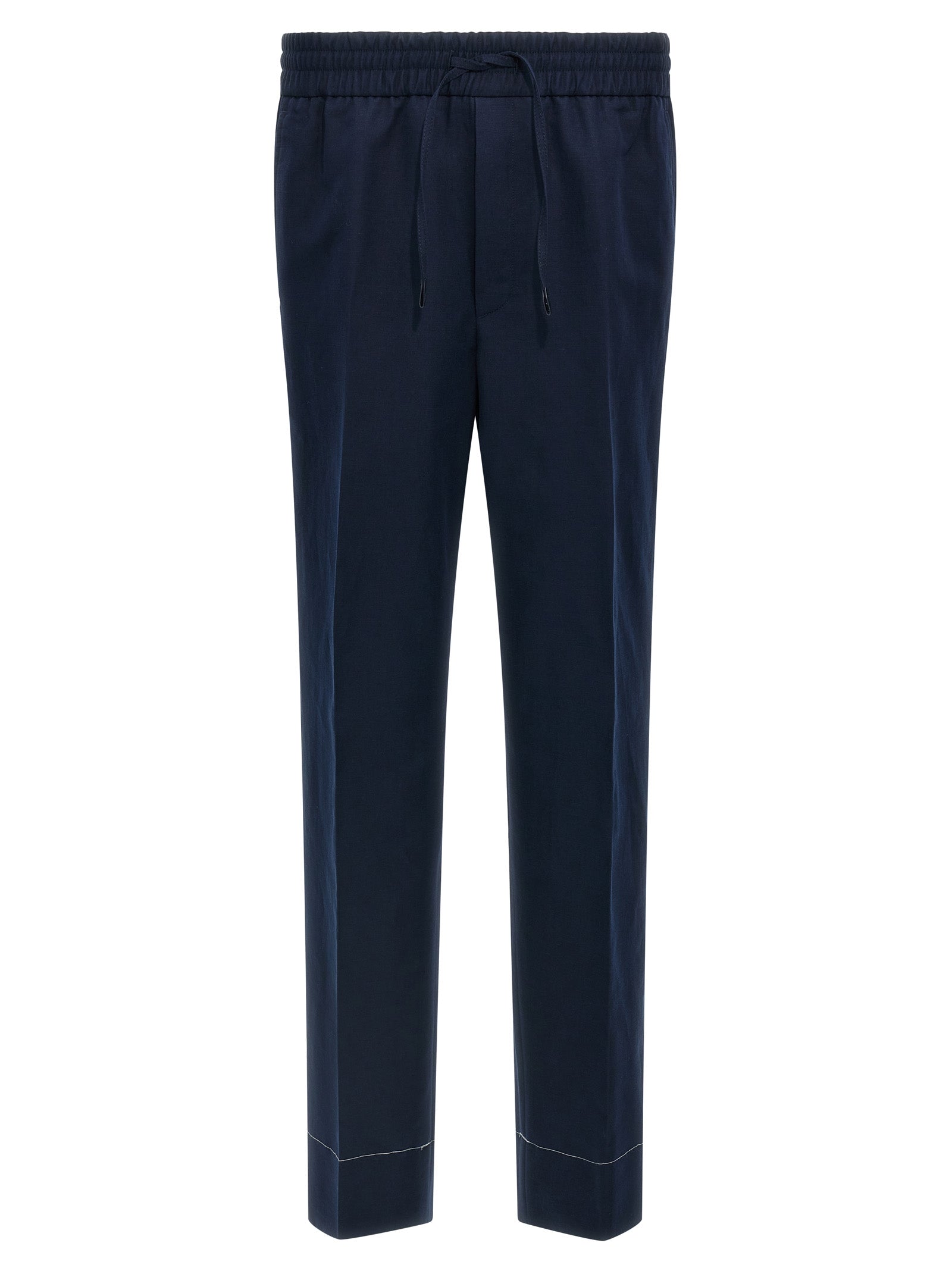 Brioni Blue Linen Casual Pants - Designer Luxury Couture