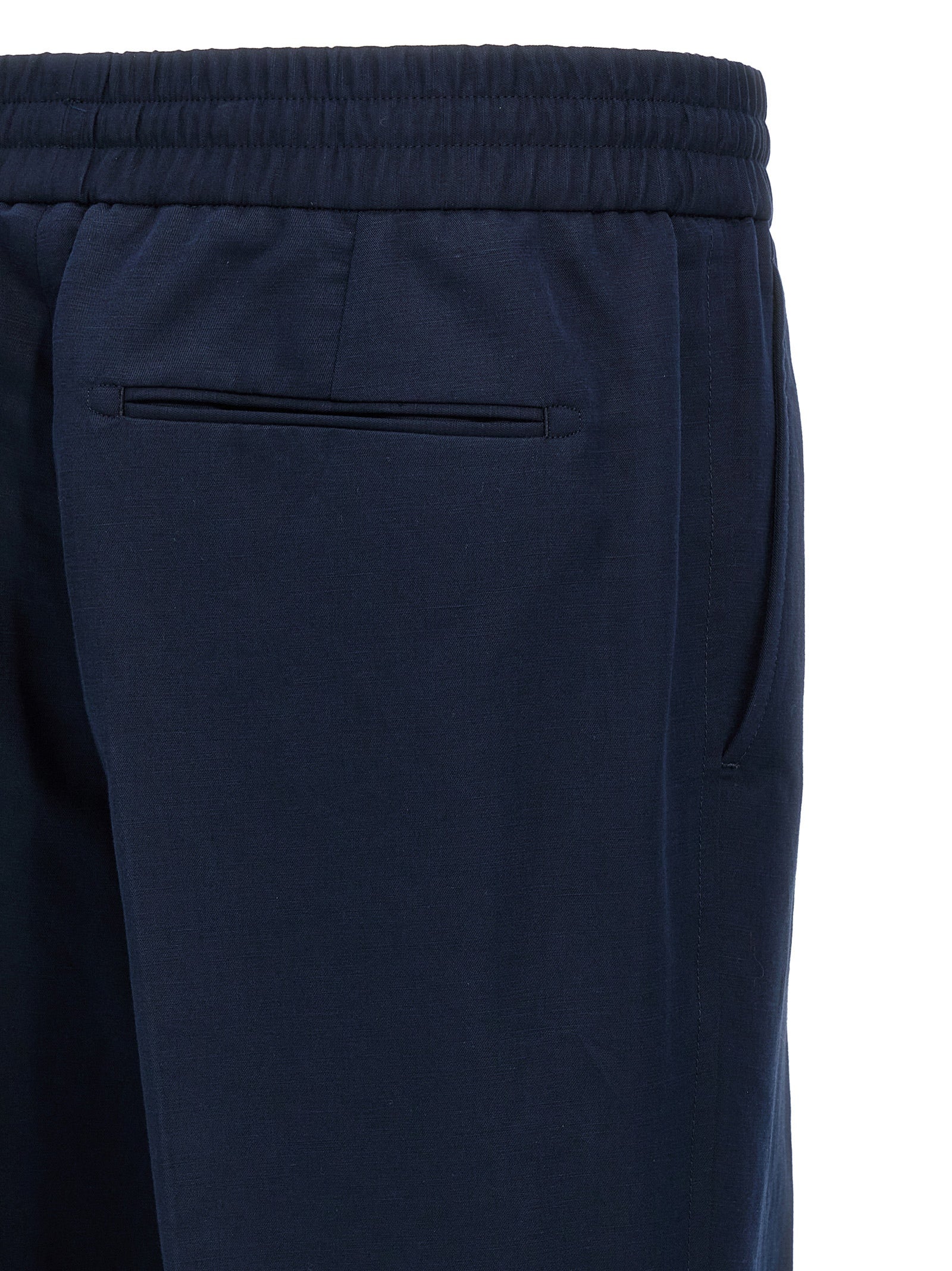 Brioni Blue Linen Casual Pants - Designer Luxury Couture