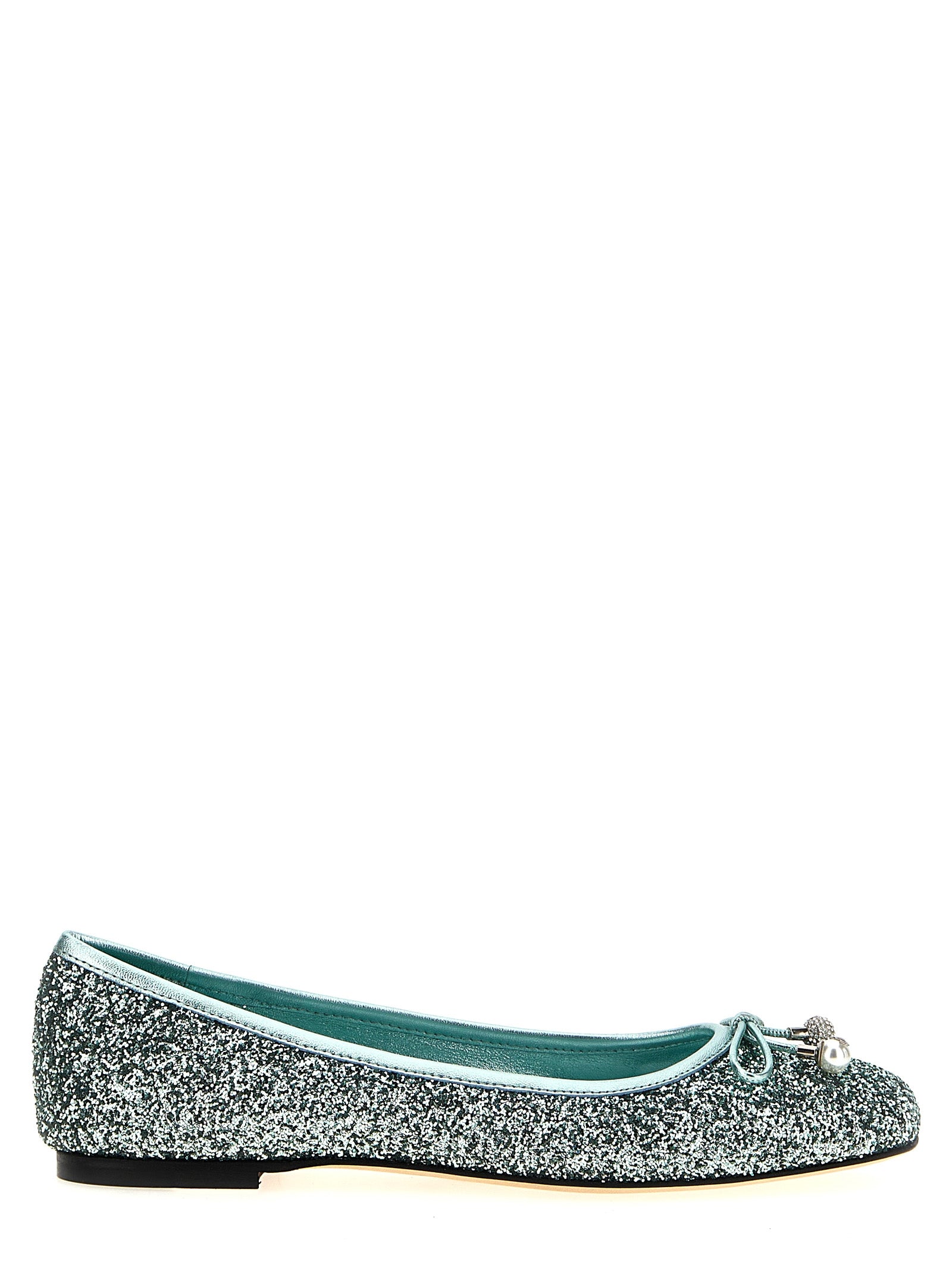 Step into a realm of opulence with Jimmy Choo Bicolor Textile Ballet Flats, where exquisite craftsmanship meets luxurious design, perfect for the discerning connoisseur.