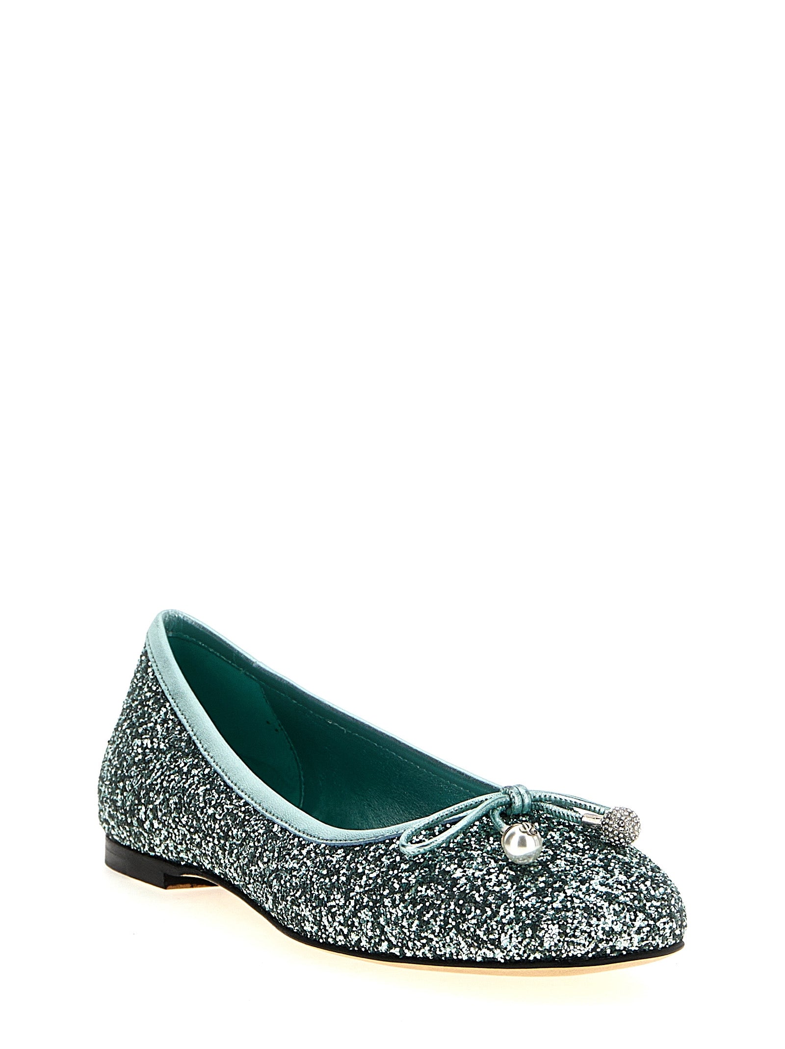 Step into refined elegance with Jimmy Choo Bicolor Textile Ballet Flats, where artisanal craftsmanship meets luxurious allure, perfect for any sophisticated occasion.