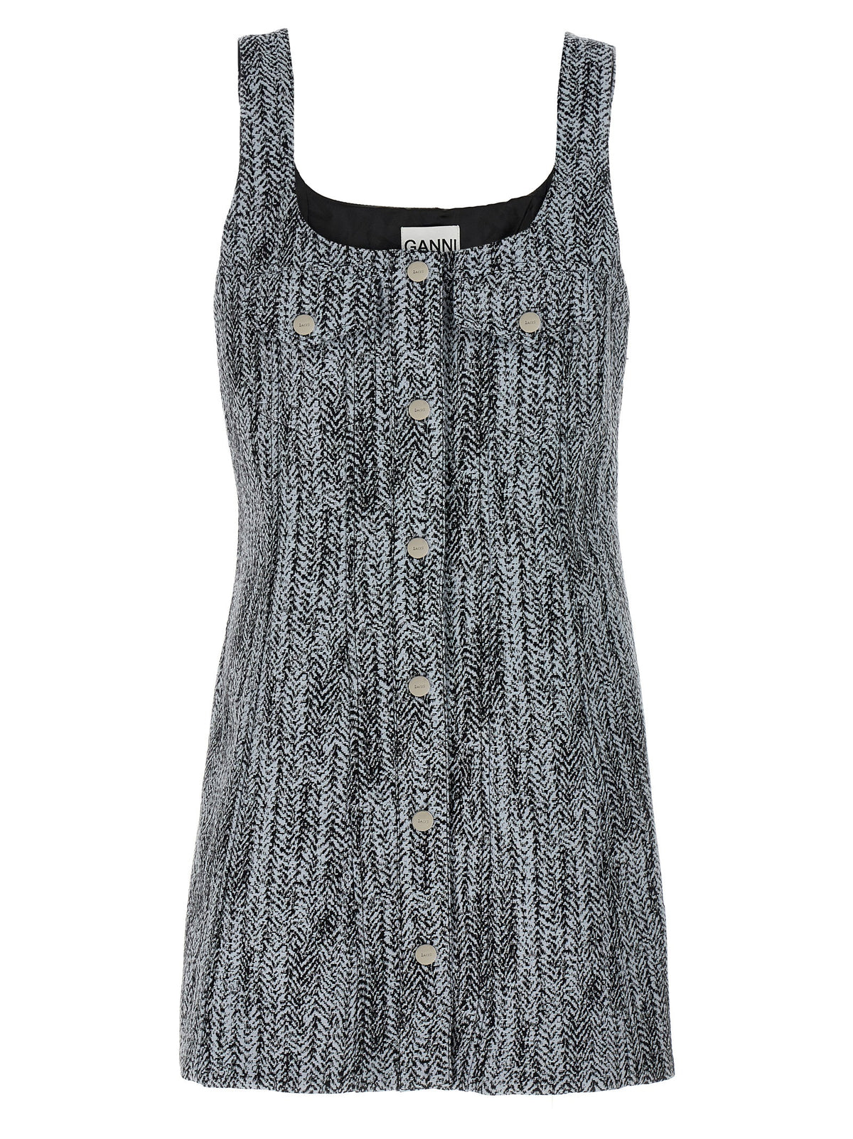Ganni Multicolor Cotton Short Dress - Effortless Luxe Elegance