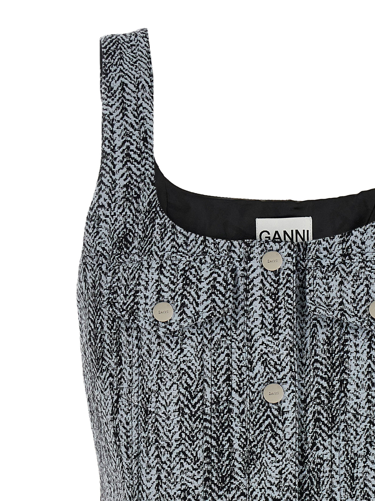 Ganni Multicolor Cotton Short Dress - Effortless Luxe Elegance