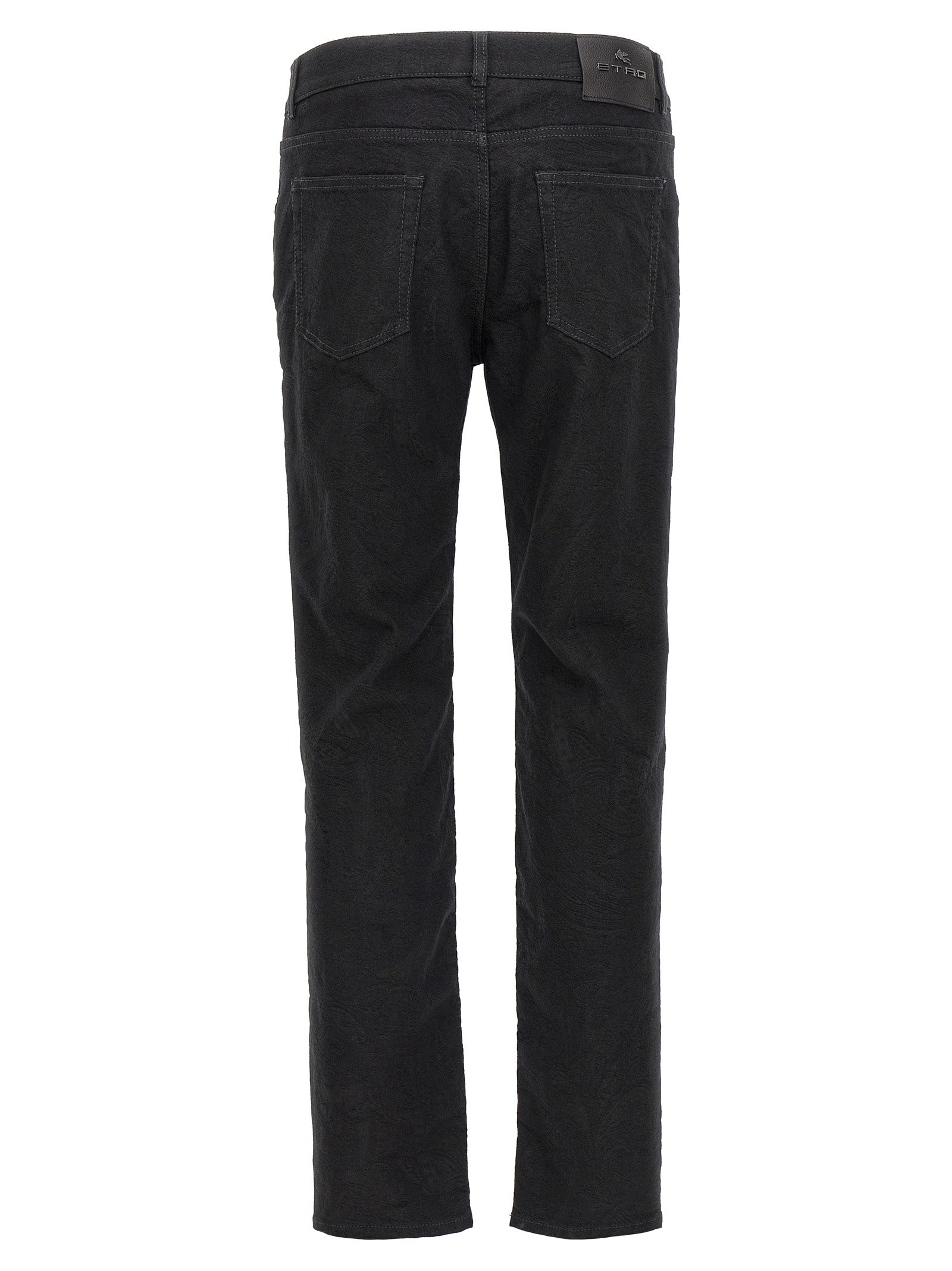 Elevate your style with Etro's black cotton jeans, a luxurious blend of artistry and sophistication, perfect for those who embrace timeless elegance.