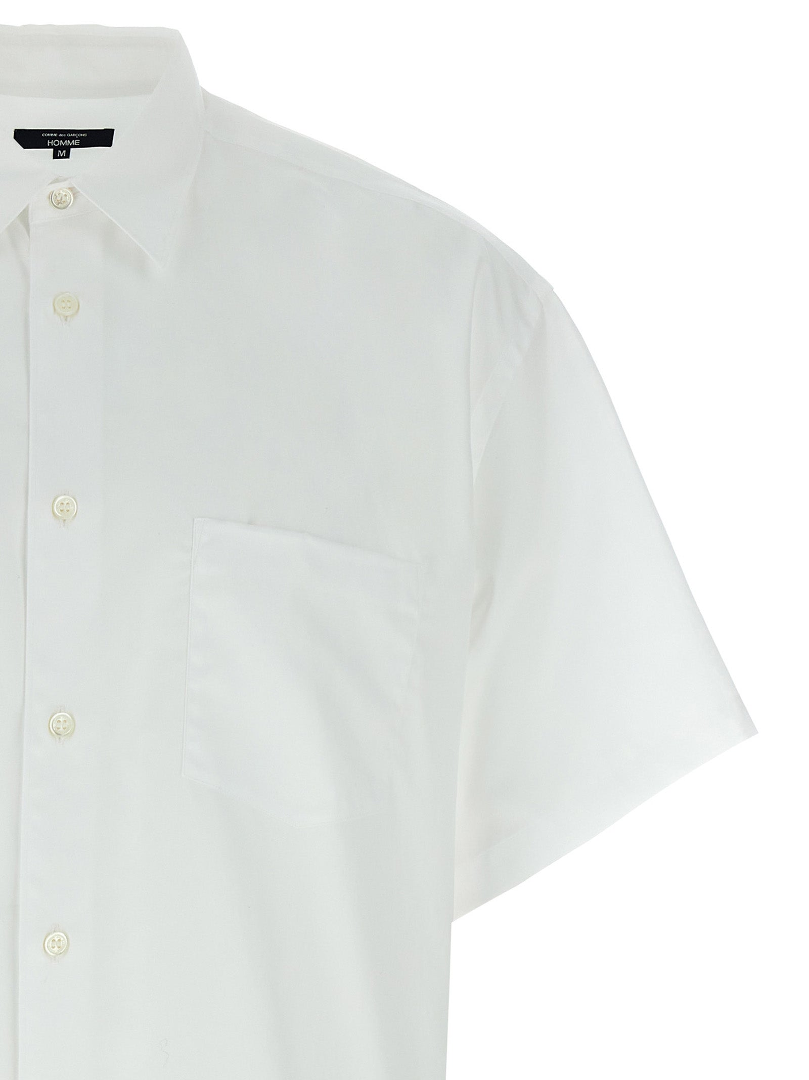 Comme Des Garçons White Cotton Blouse - Designer Couture Elegance