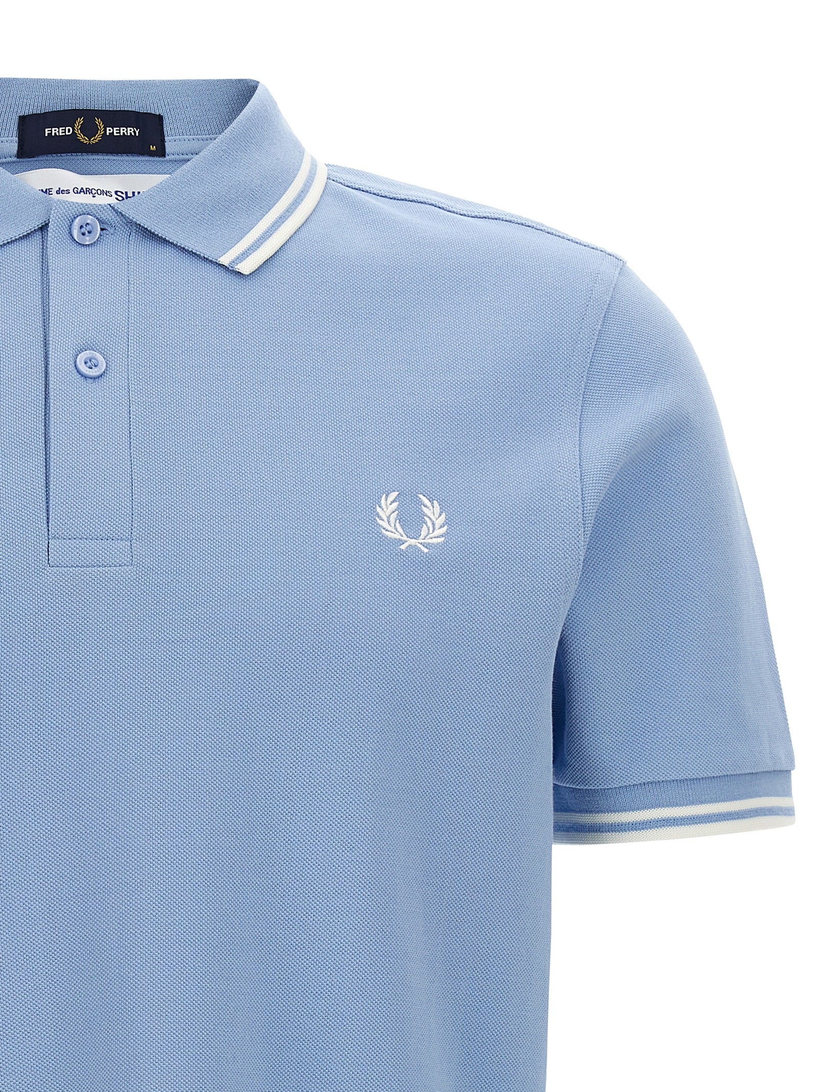 Comme Des Garçons Blue Cotton Polo Shirt - Designer Couture Elegance