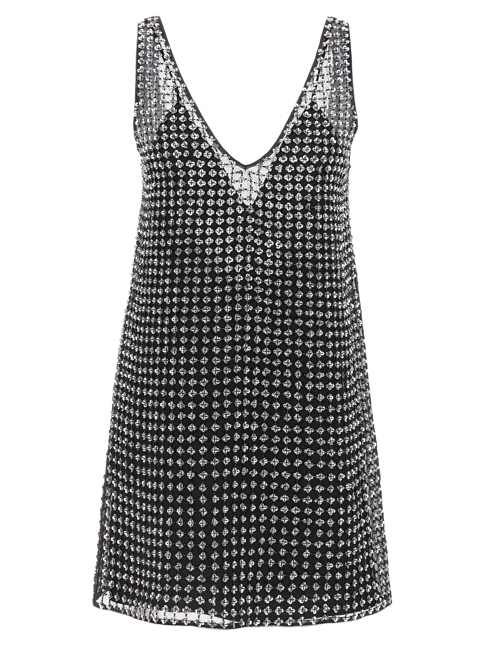 Indulge in the Max Mara Black Silk Short Dress, a masterpiece of Italian craftsmanship adorned with sequined floral elegance, perfect for unforgettable moments.