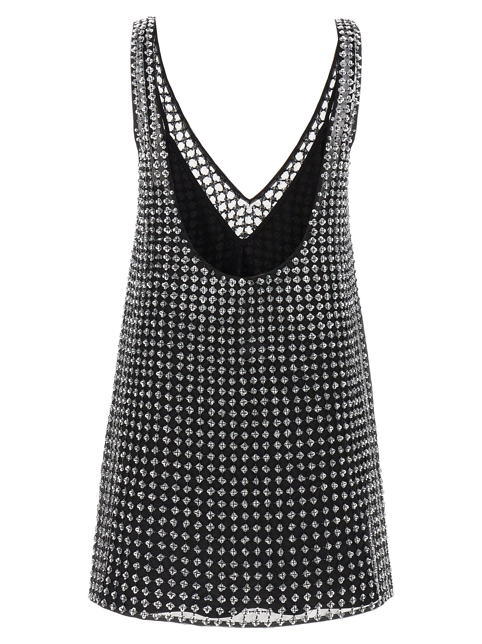 Indulge in the Max Mara Black Silk Short Dress, a masterpiece of Italian craftsmanship adorned with sequined floral elegance, perfect for unforgettable moments.