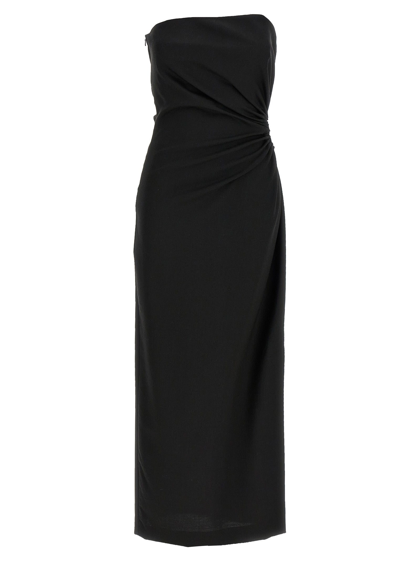 Experience the allure of the Max Mara Black Virgin Wool Long Dress, a masterpiece of Italian craftsmanship blending virgin wool, mohair, and silk for timeless elegance.