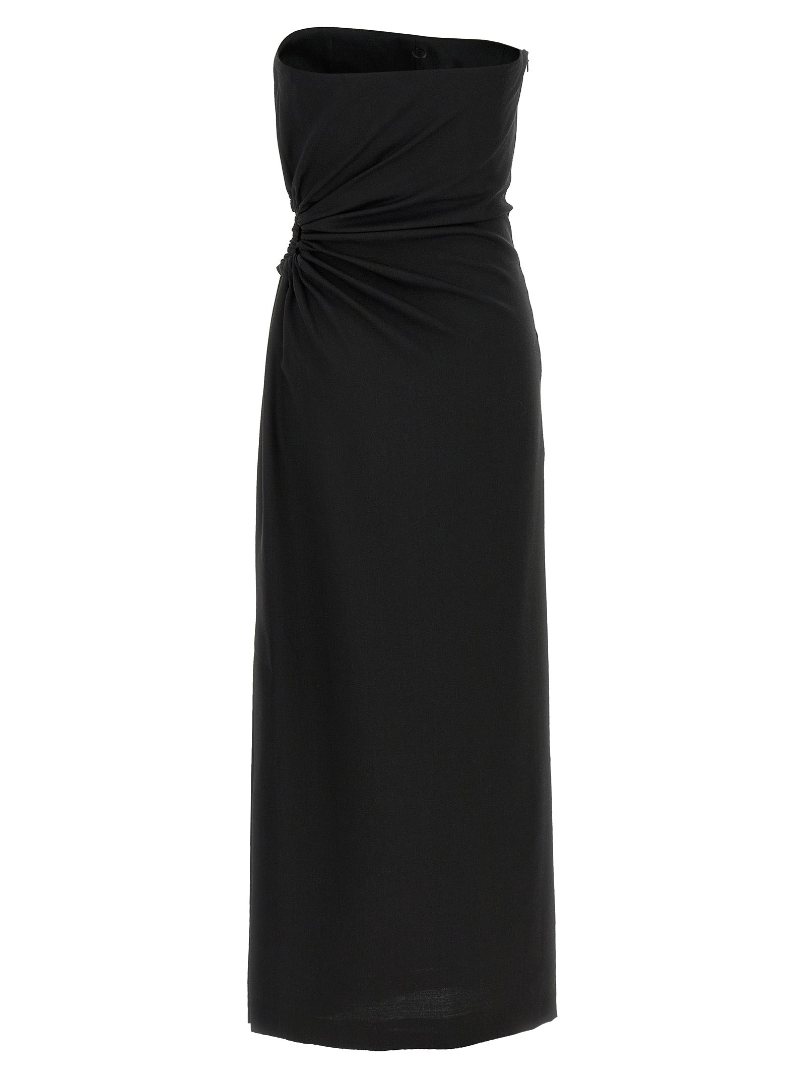 Experience the allure of the Max Mara Black Virgin Wool Long Dress, a timeless blend of luxurious materials, designed for those who embody elegance and sophistication.