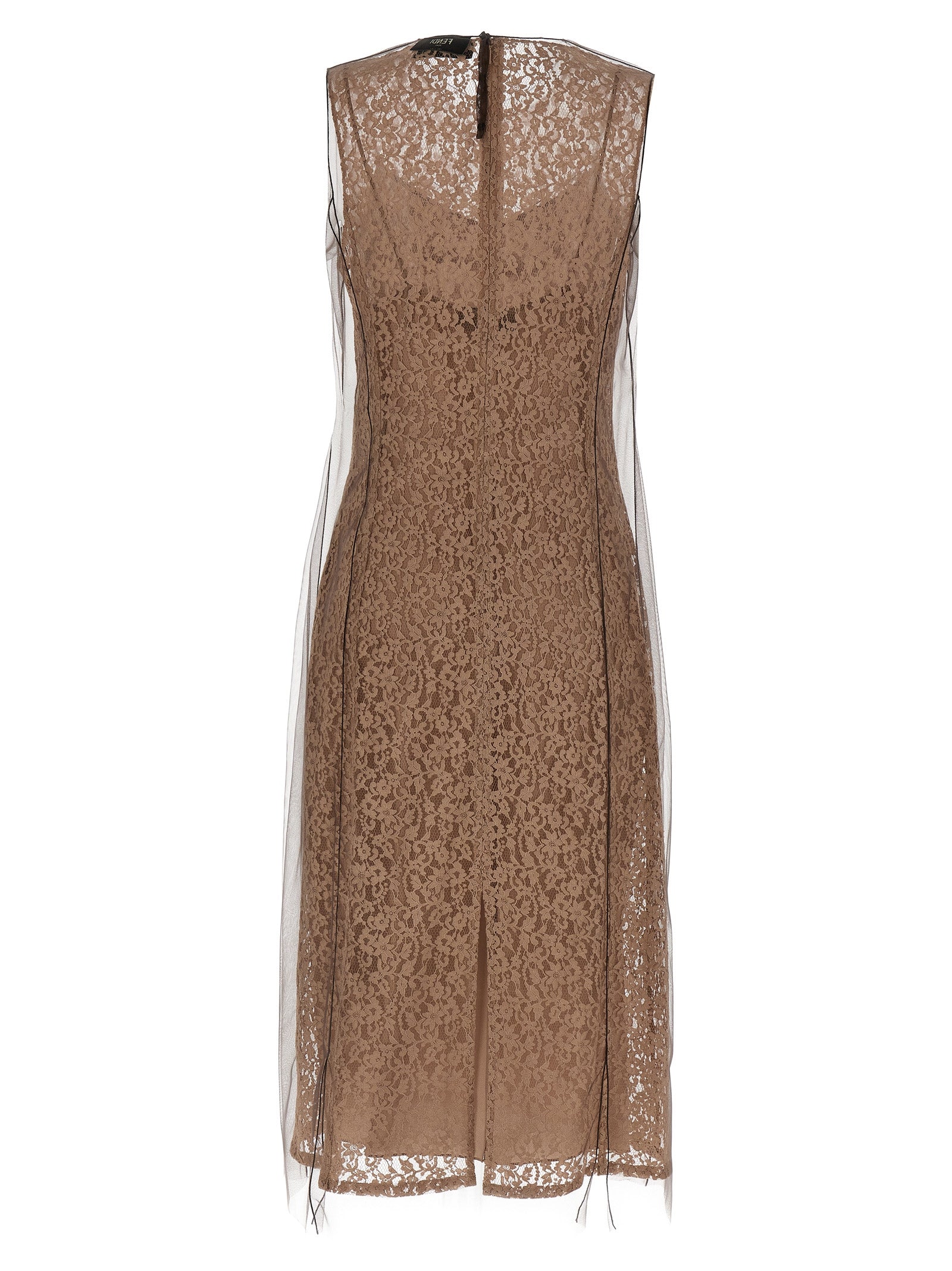 Experience the allure of the Fendi Beige Cotton Midi Dress, crafted from a luxurious blend, embodying timeless elegance and artisanal sophistication for unforgettable moments.