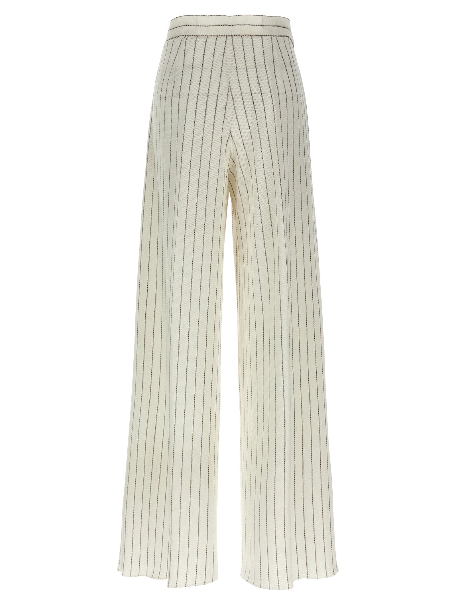 Elevate your wardrobe with Max Mara's White Cotton Casual Pants, a luxurious blend of cotton and linen, exuding modern elegance and sophisticated allure.
