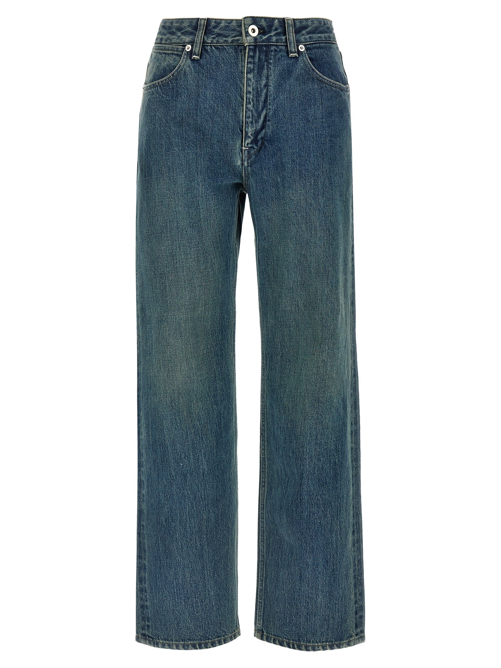 Elevate your style with Jil Sander's Blue Cotton Slim Fit Jeans, a masterpiece of artisanal luxury denim that embodies sophistication and timeless elegance.