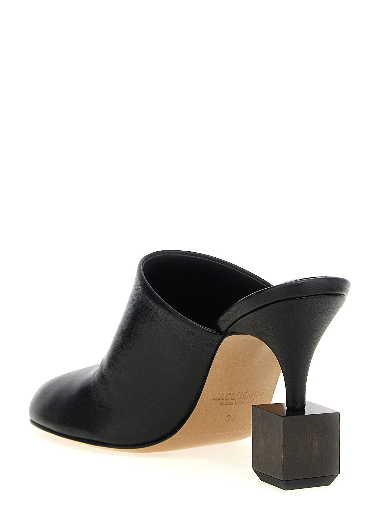 Step into a realm of elegance with Jacquemus Black Lamb Leather High Heel Pumps, where artisanal craftsmanship meets avant-garde design for the discerning connoisseur.