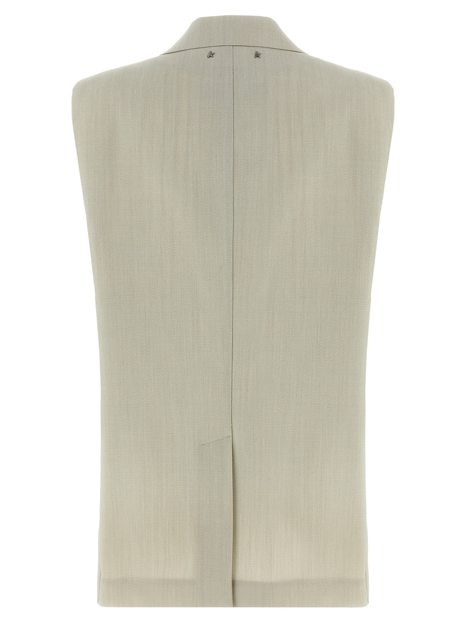 Golden Goose Beige Virgin Wool Sleeveless Jacket, Designer Couture