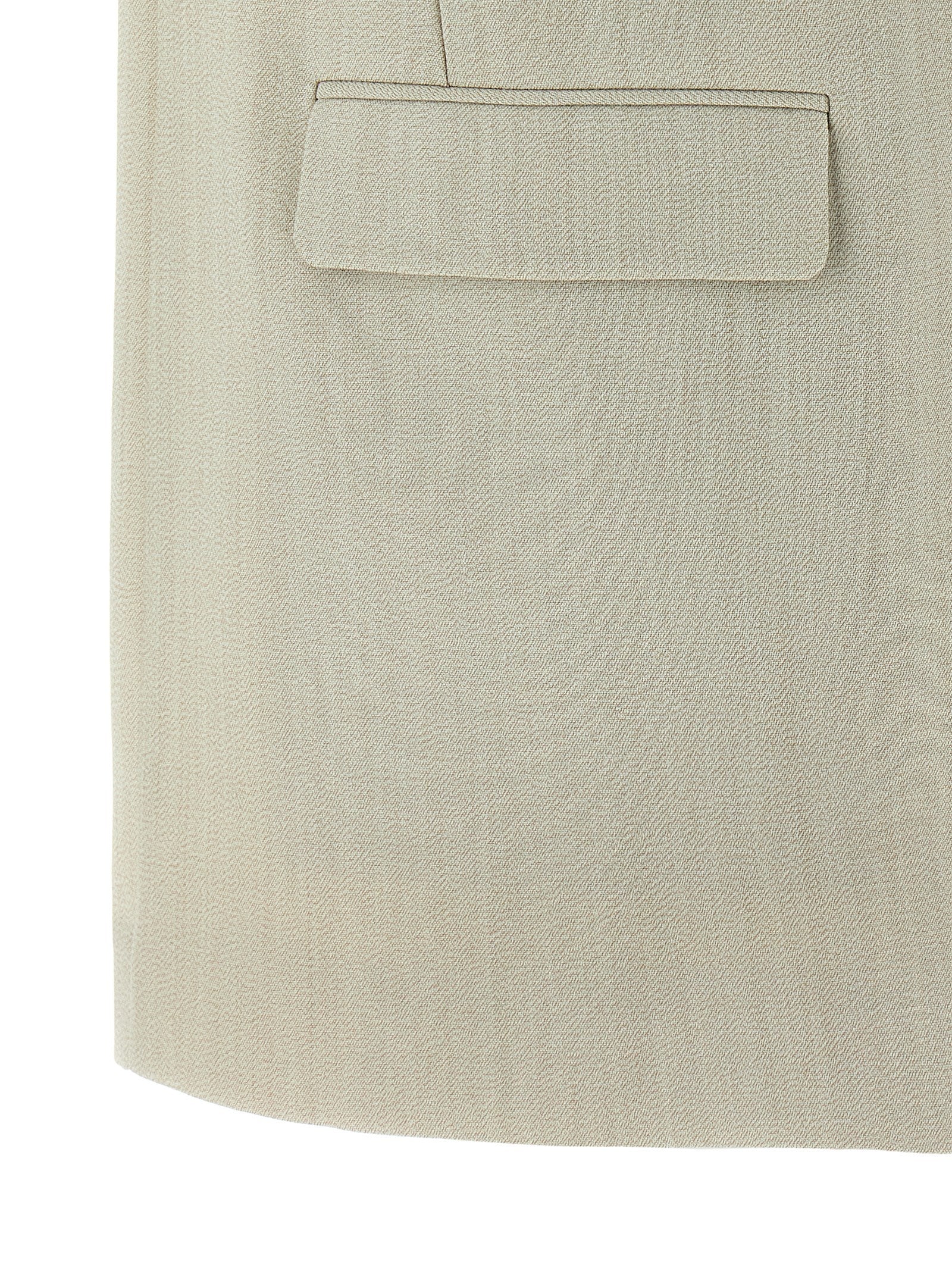 Golden Goose Beige Virgin Wool Sleeveless Jacket, Designer Couture