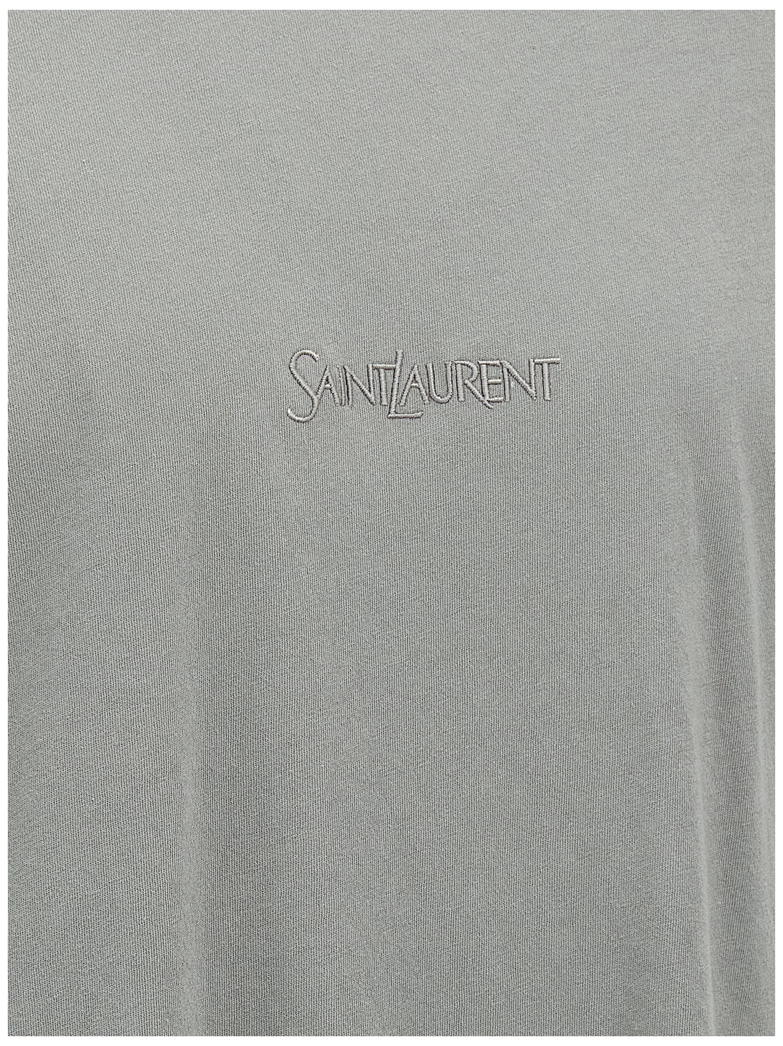 Discover the Saint Laurent Gray Cotton T-Shirt, a luxurious essential crafted from premium Italian cotton, embodying effortless sophistication and timeless elegance.
