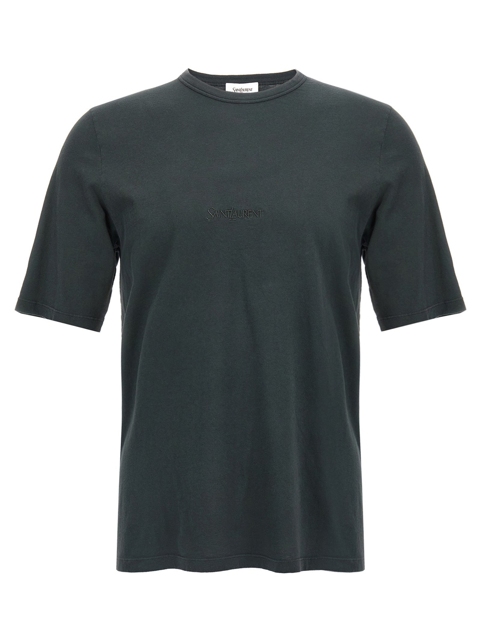 Experience the epitome of luxury with the Saint Laurent Black Cotton T-Shirt, a timeless essential crafted in Italy, embodying sophistication and effortless style.