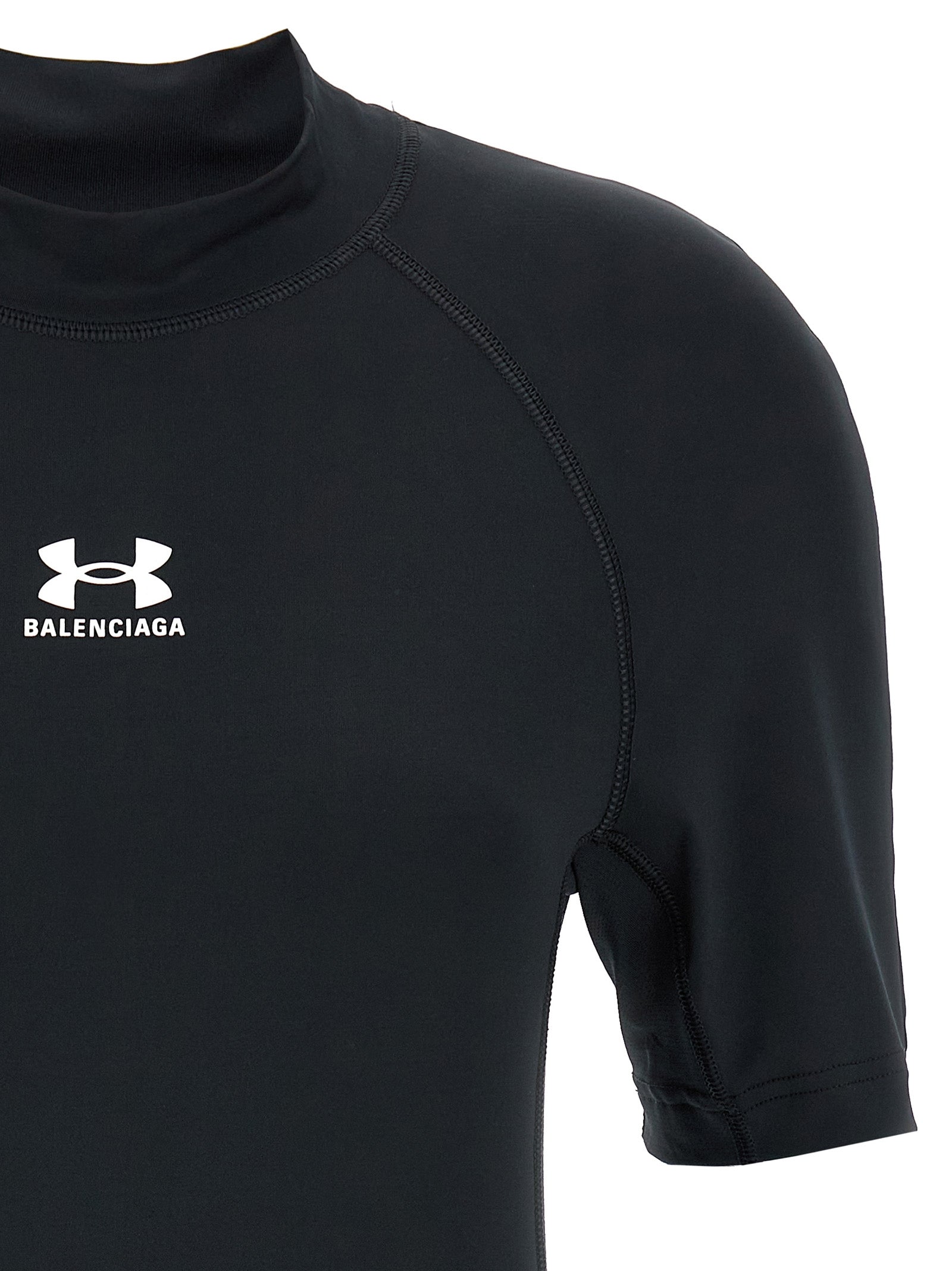 Balenciaga Black Polyester T-Shirt - Designer Athleisure Elegance