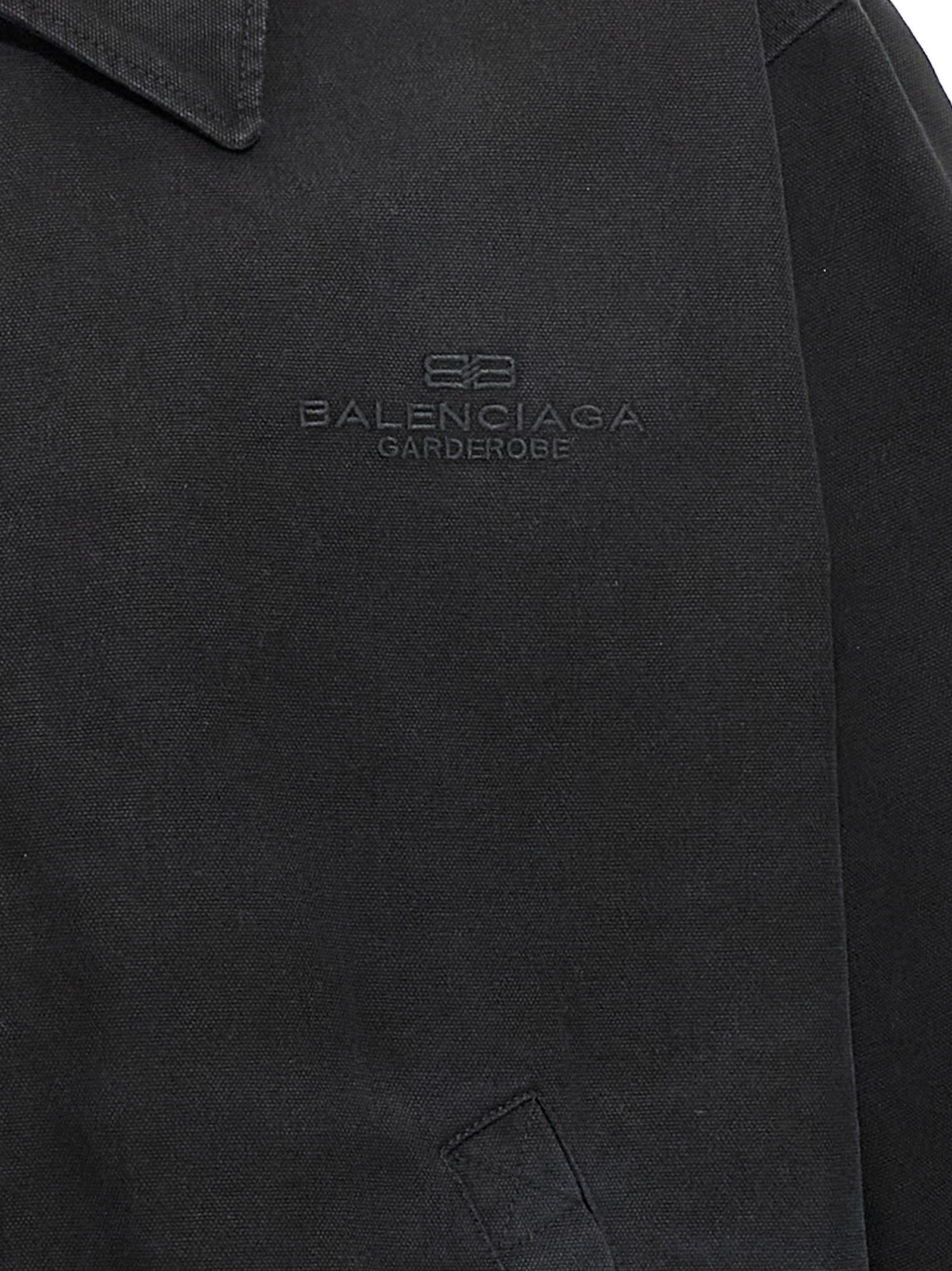 Balenciaga Black Cotton Full-Length Jacket, Designer Couture Elegance