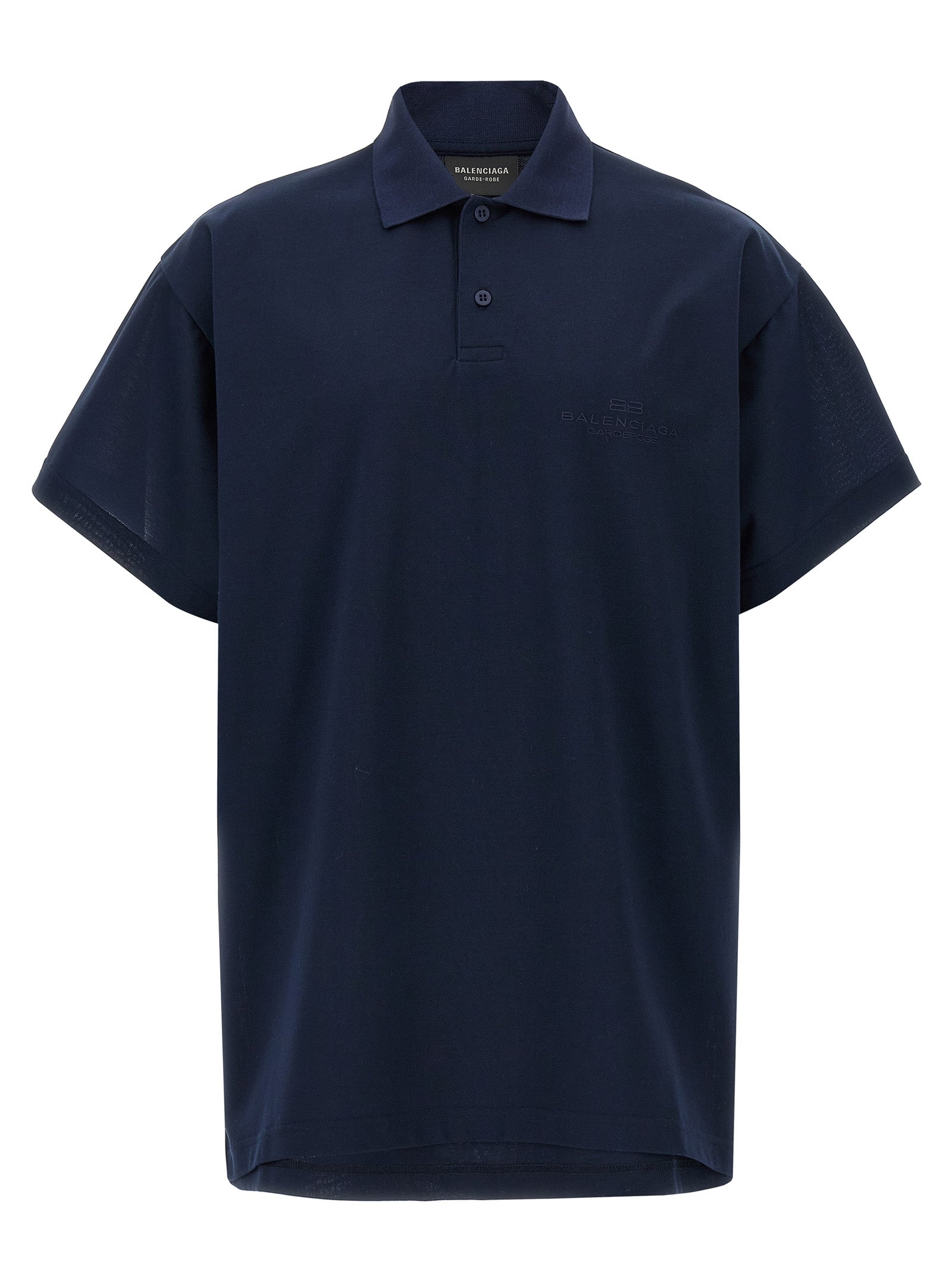 Balenciaga Blue Cotton Polo Shirt | Designer Luxury Couture