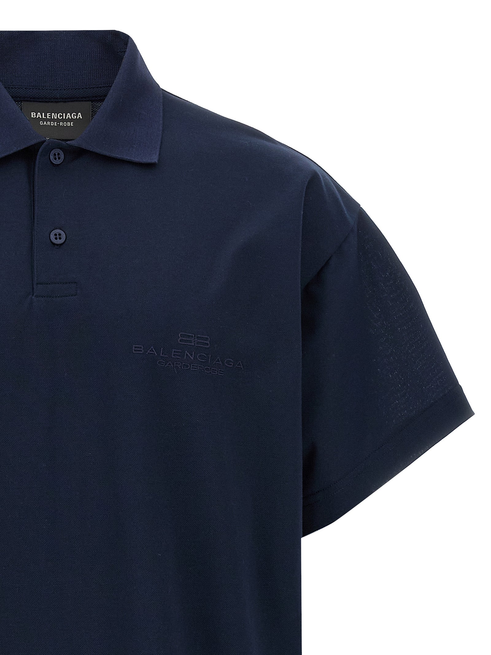 Balenciaga Blue Cotton Polo Shirt | Designer Luxury Couture