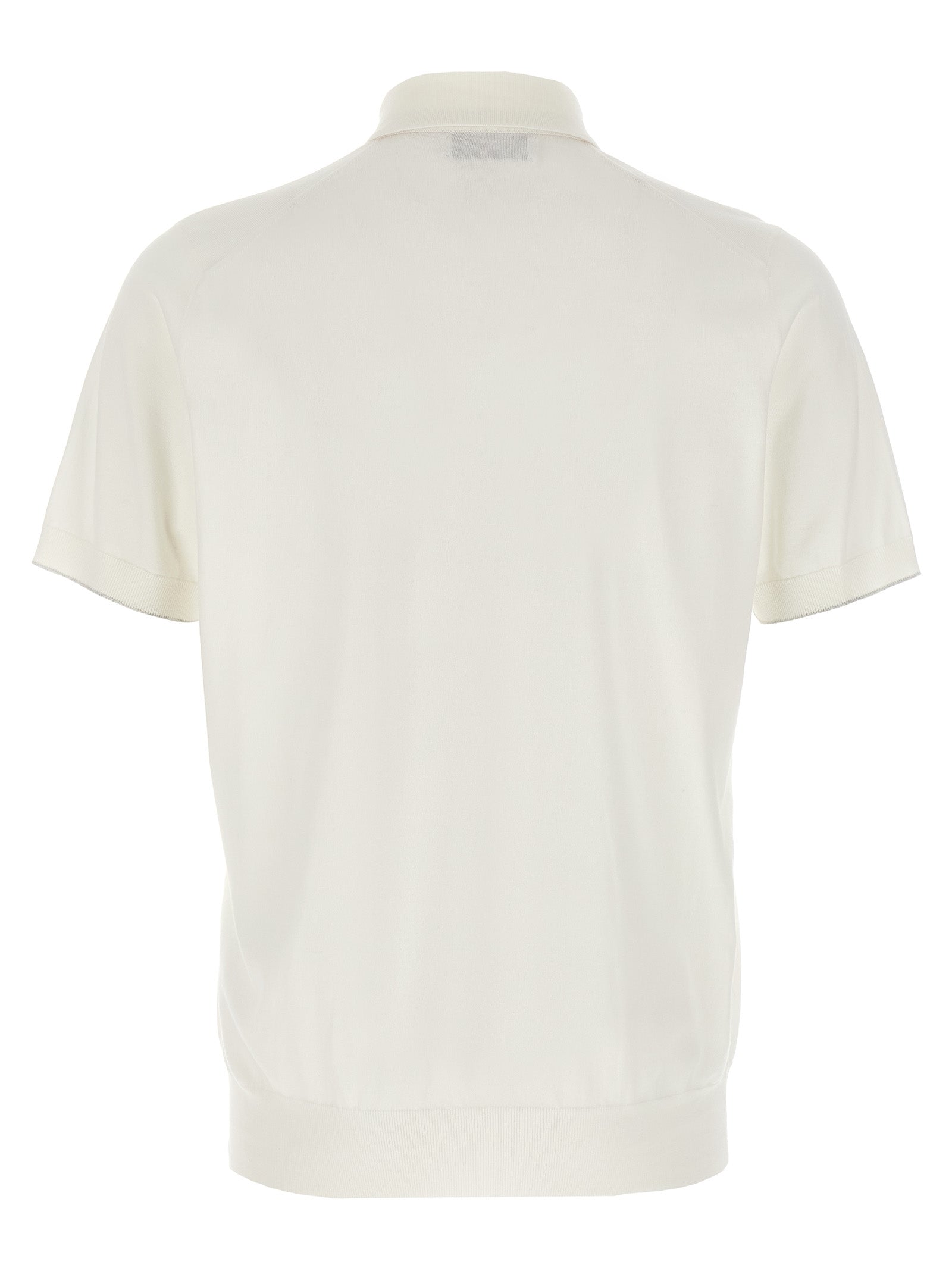 Brunello Cucinelli White Cotton Polo Shirt | Designer Couture