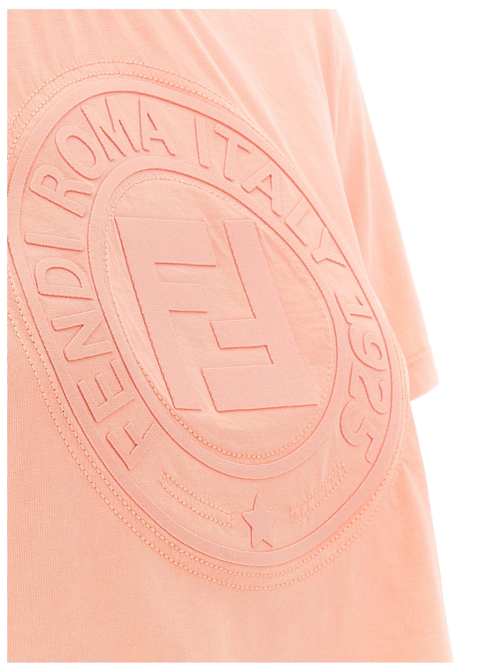 Elevate your style with the Fendi Multicolor Cotton T-Shirt, a masterpiece of Italian craftsmanship adorned with exquisite 3D embroidery, embodying timeless luxury.